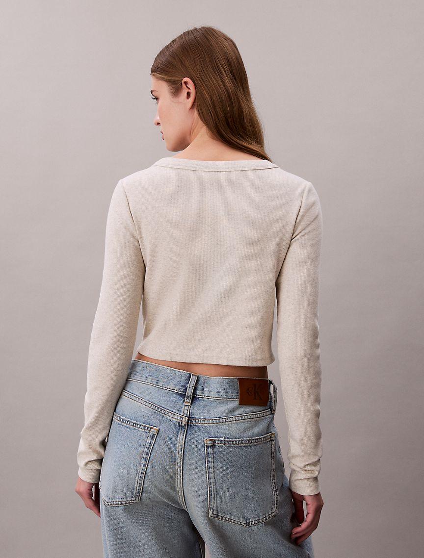 Rib Cropped Cardigan Product Image
