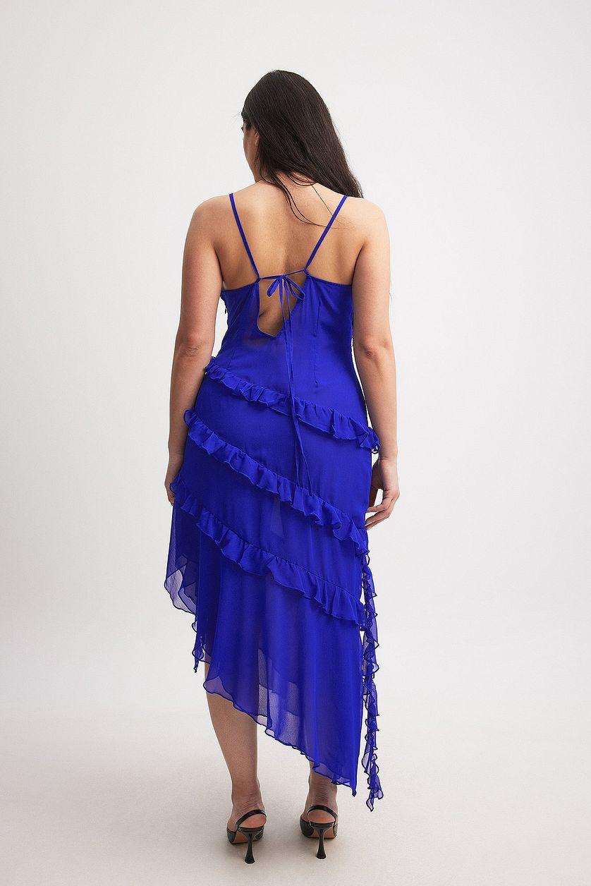 Ruffle Chiffon Midi Dress Product Image