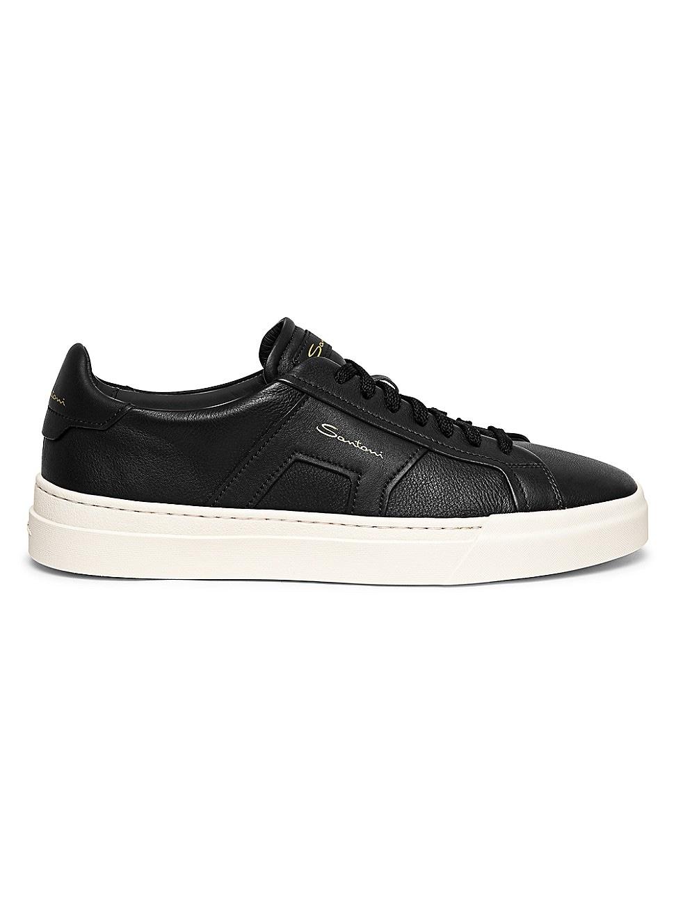 Santoni Mens Double Buckle Lace Up Sneakers Product Image