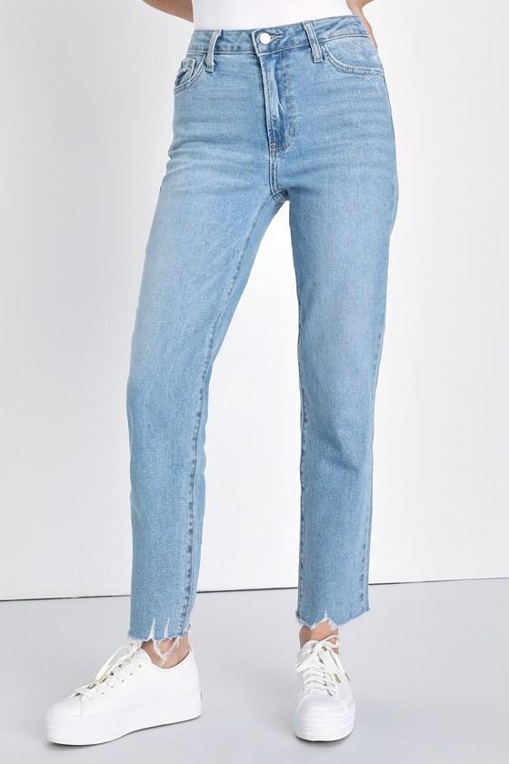 Roaming Wild Light Wash High-Waisted Straight-Leg Jeans Product Image