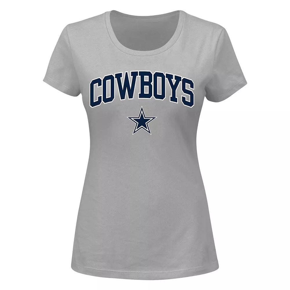 Women's Fanatics Branded Gray Dallas Cowboys Plus Size Arch Over Logo T-Shirt, Size: 1XL, Grey Product Image