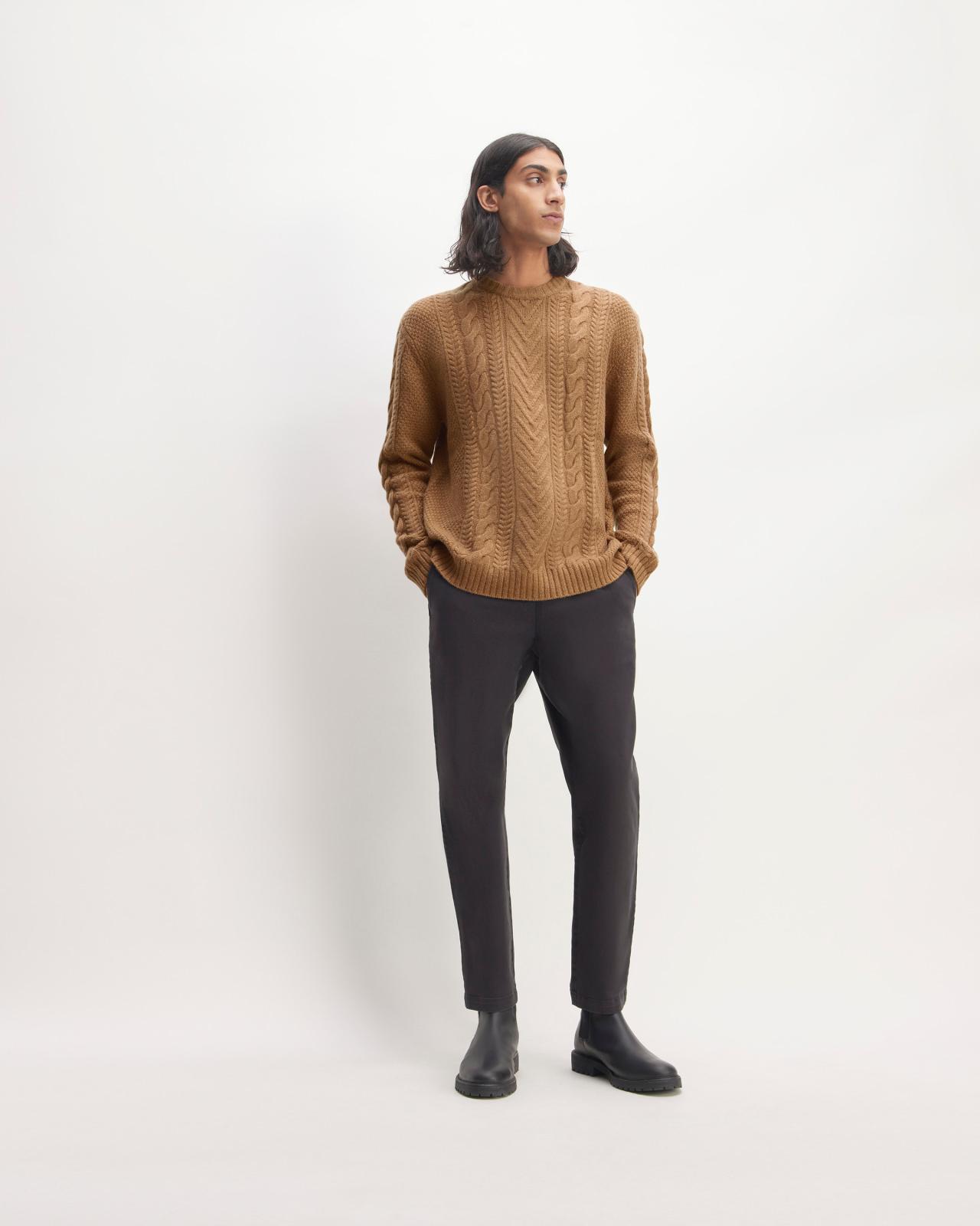 Mens Felted Merino Cable-Knit Crew Sweater by Everlane Product Image