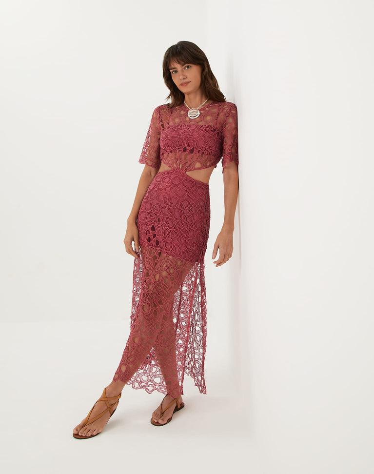 Eyelet Joelle Long Dress - Primrose Product Image