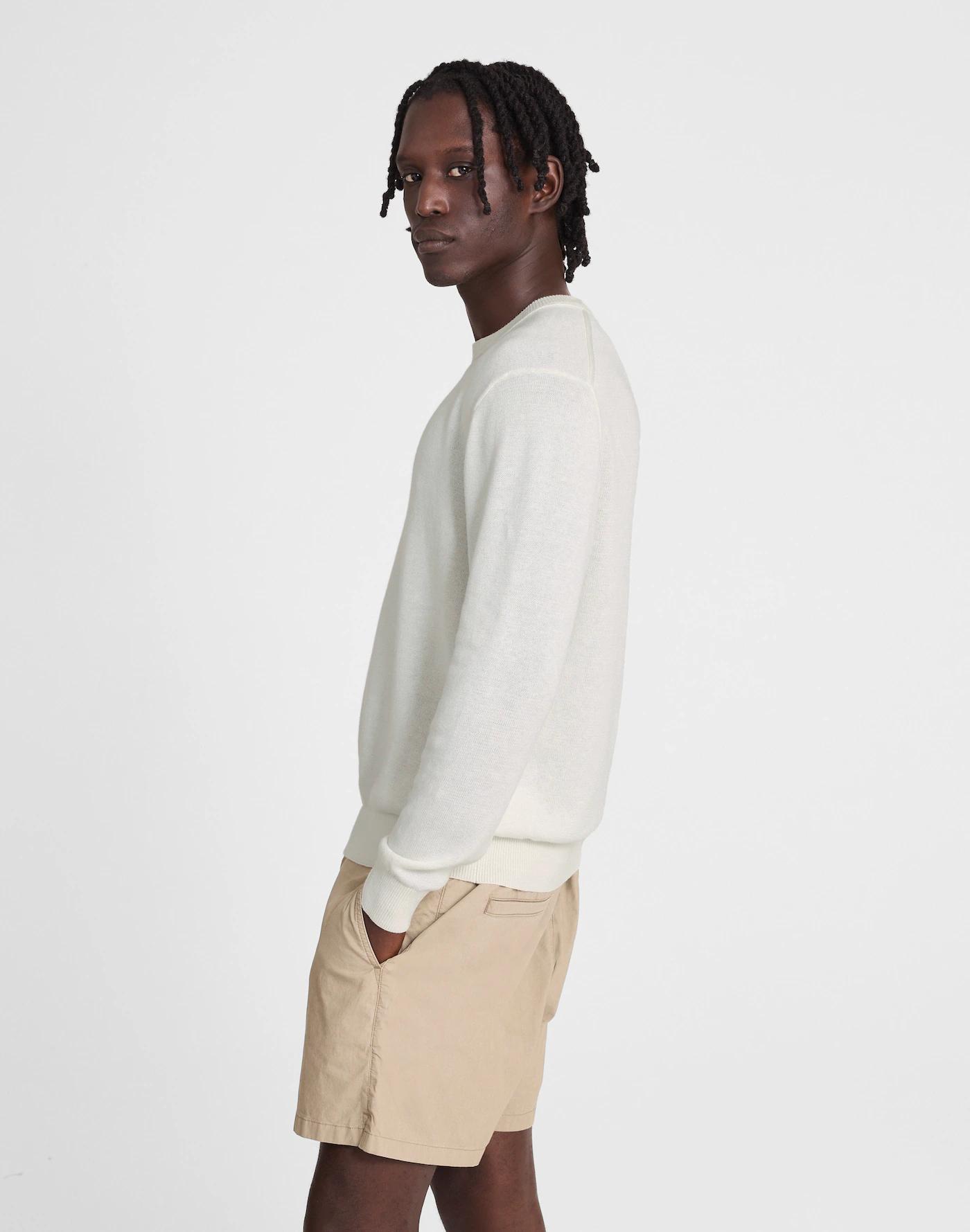 Crewneck Sweater in Lightweight Cotton-Linen Blend Product Image