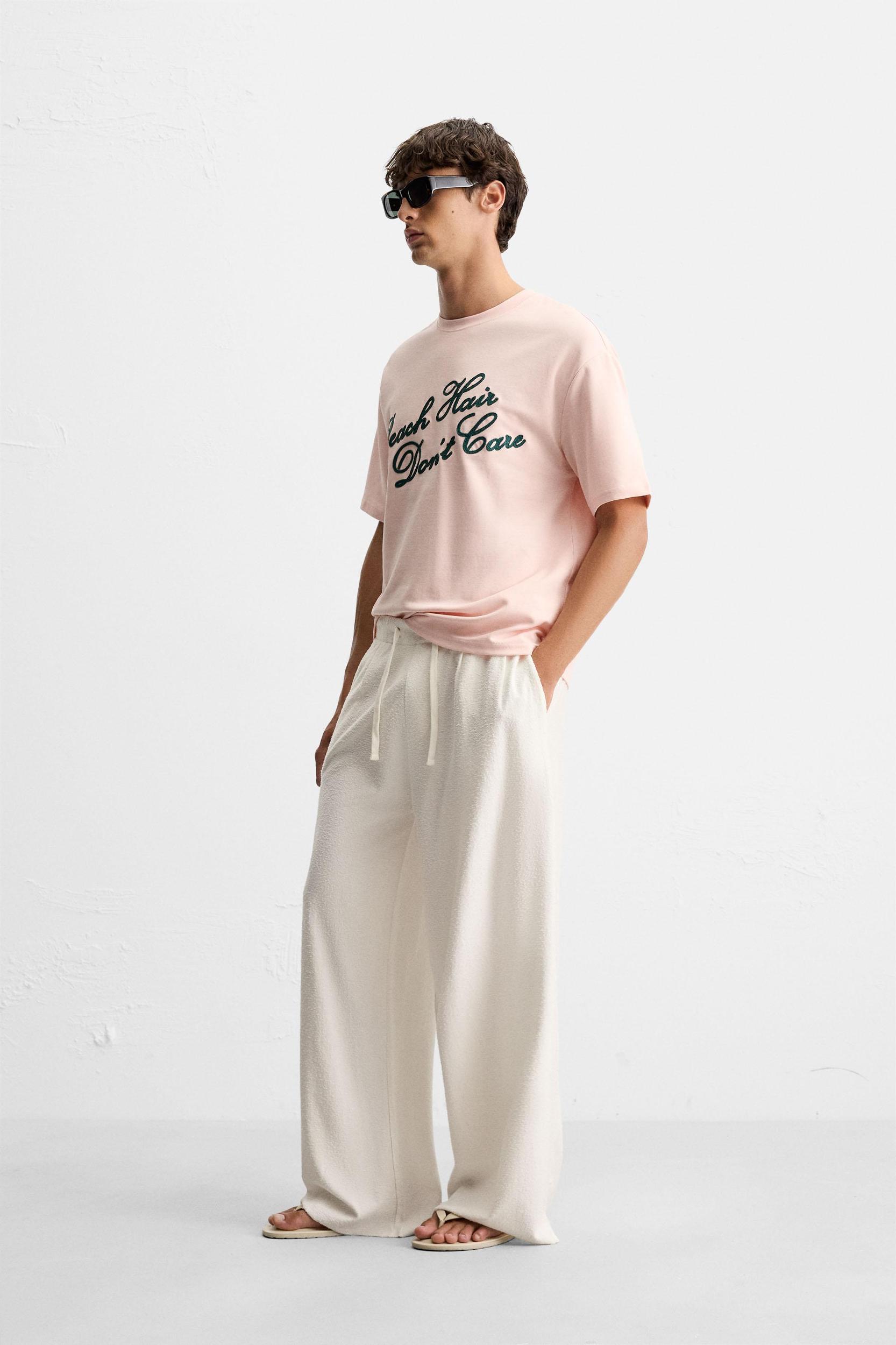 EMBROIDERED TEXT T-SHIRT Product Image