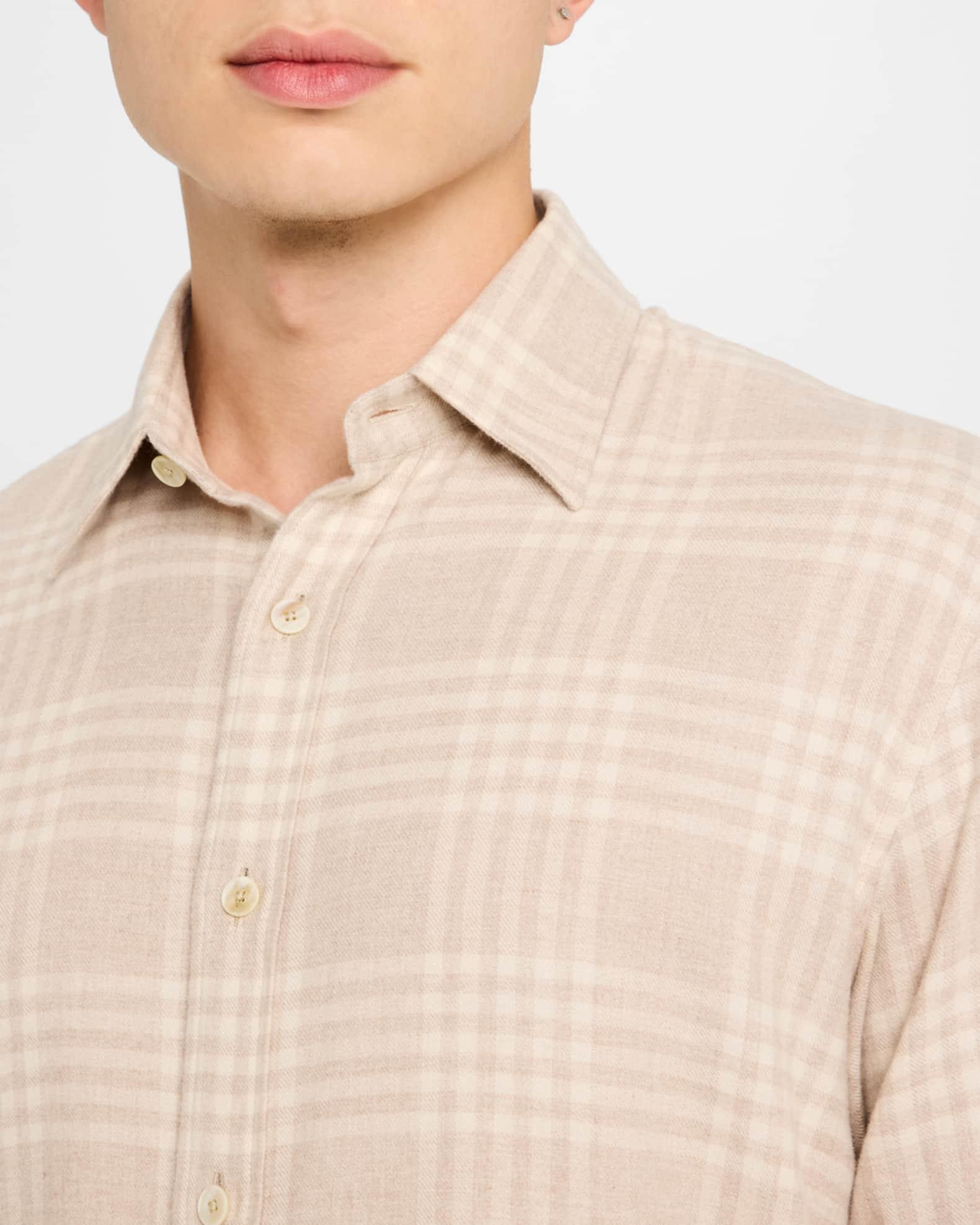 Men's Cotton Plaid Casual Button-Down Shirt Product Image