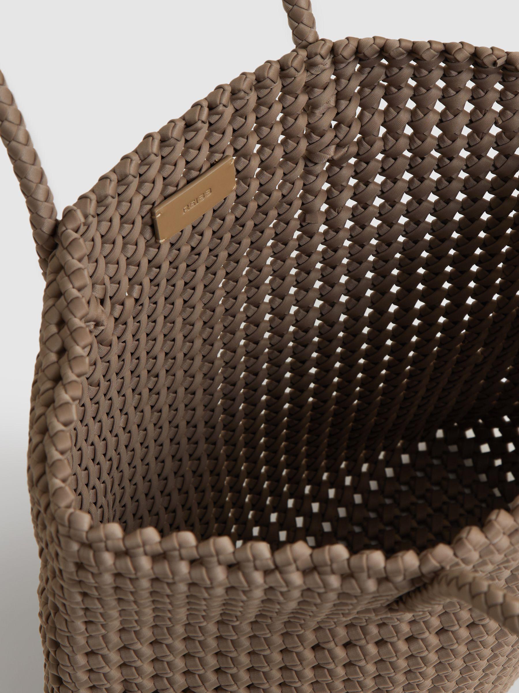 Woven Neoprene Tote Bag in Taupe Product Image