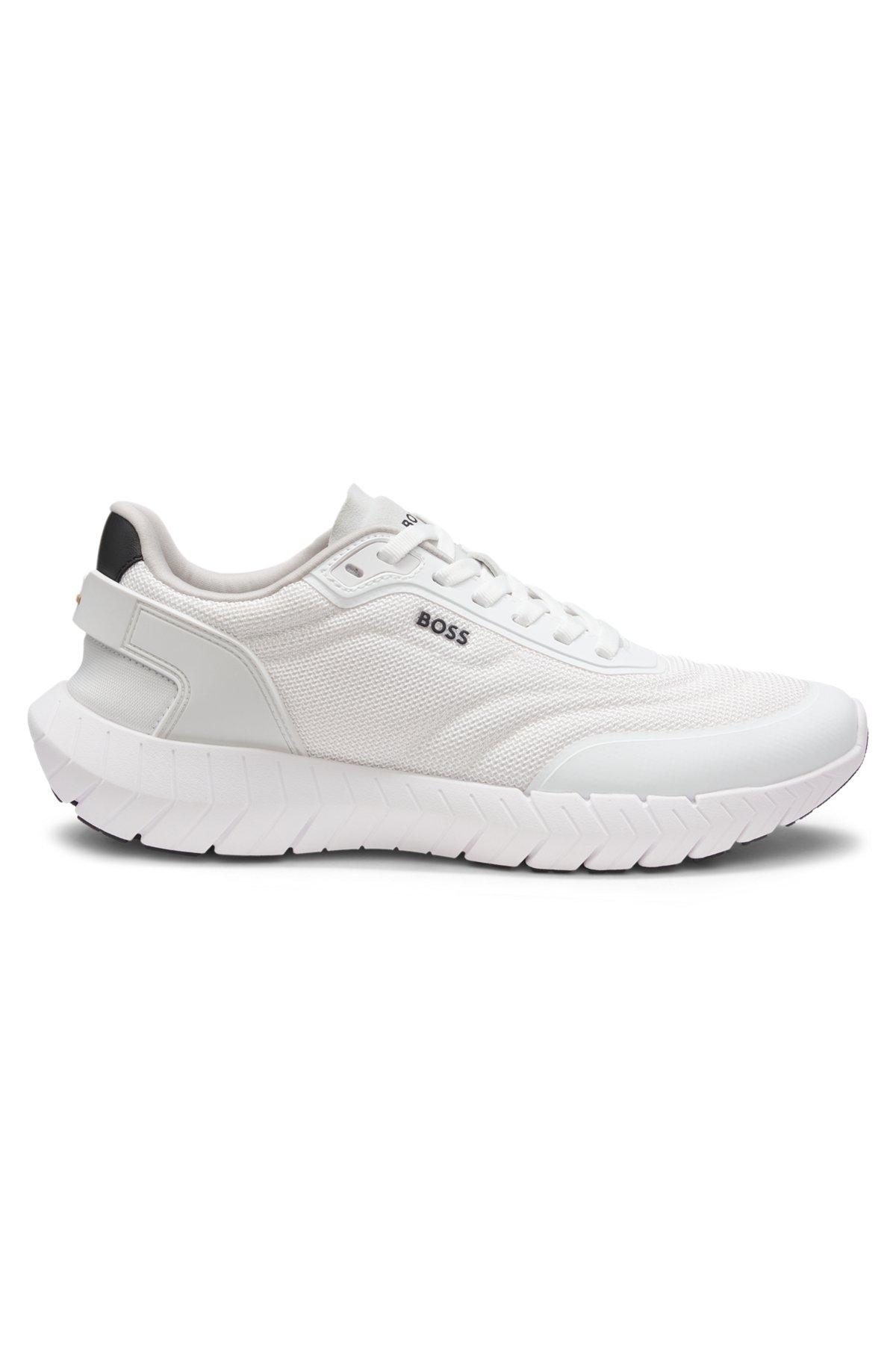 Running sneakers with leather trims Product Image