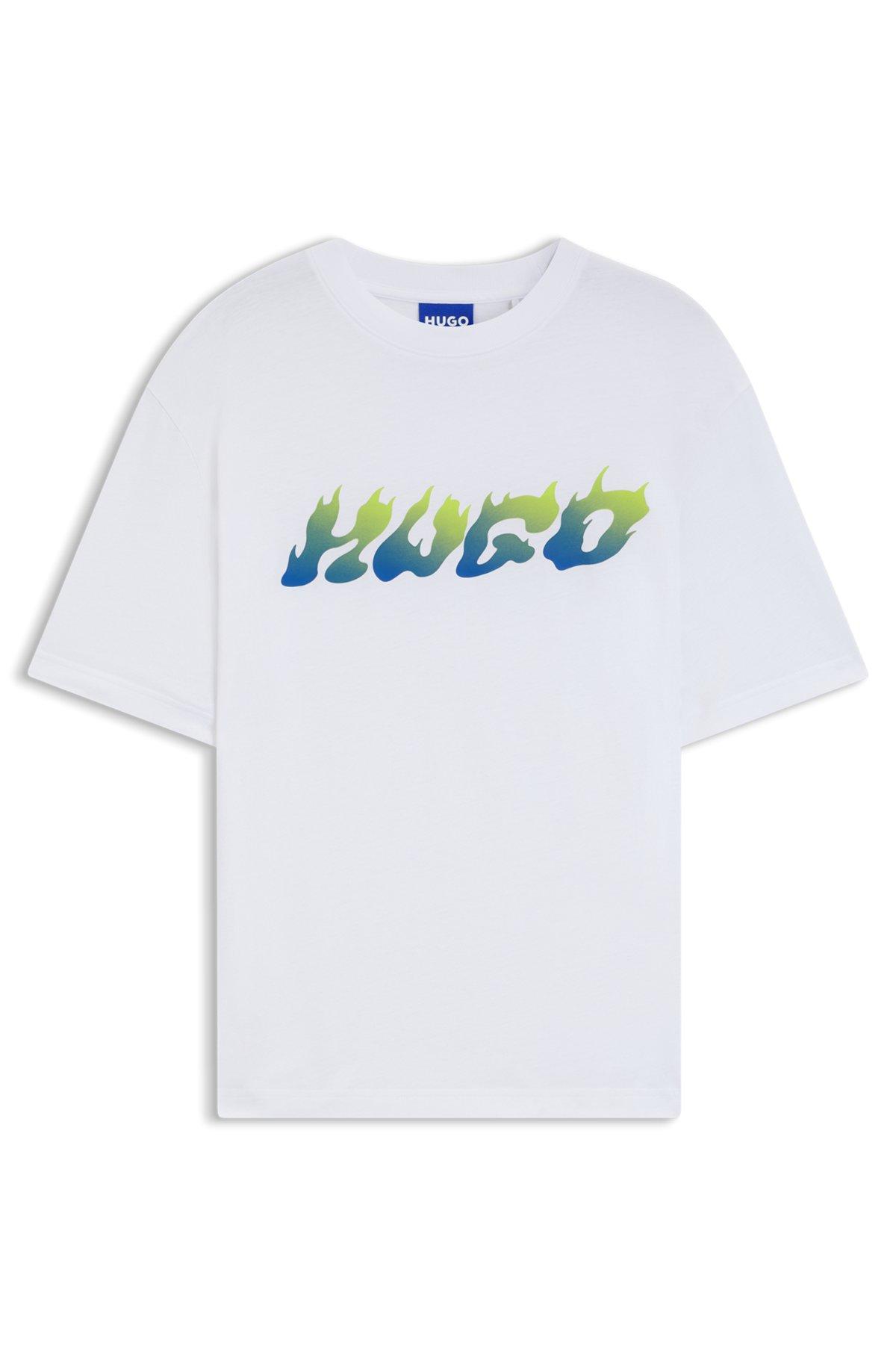 Cotton-jersey top with mixed-print artwork Product Image