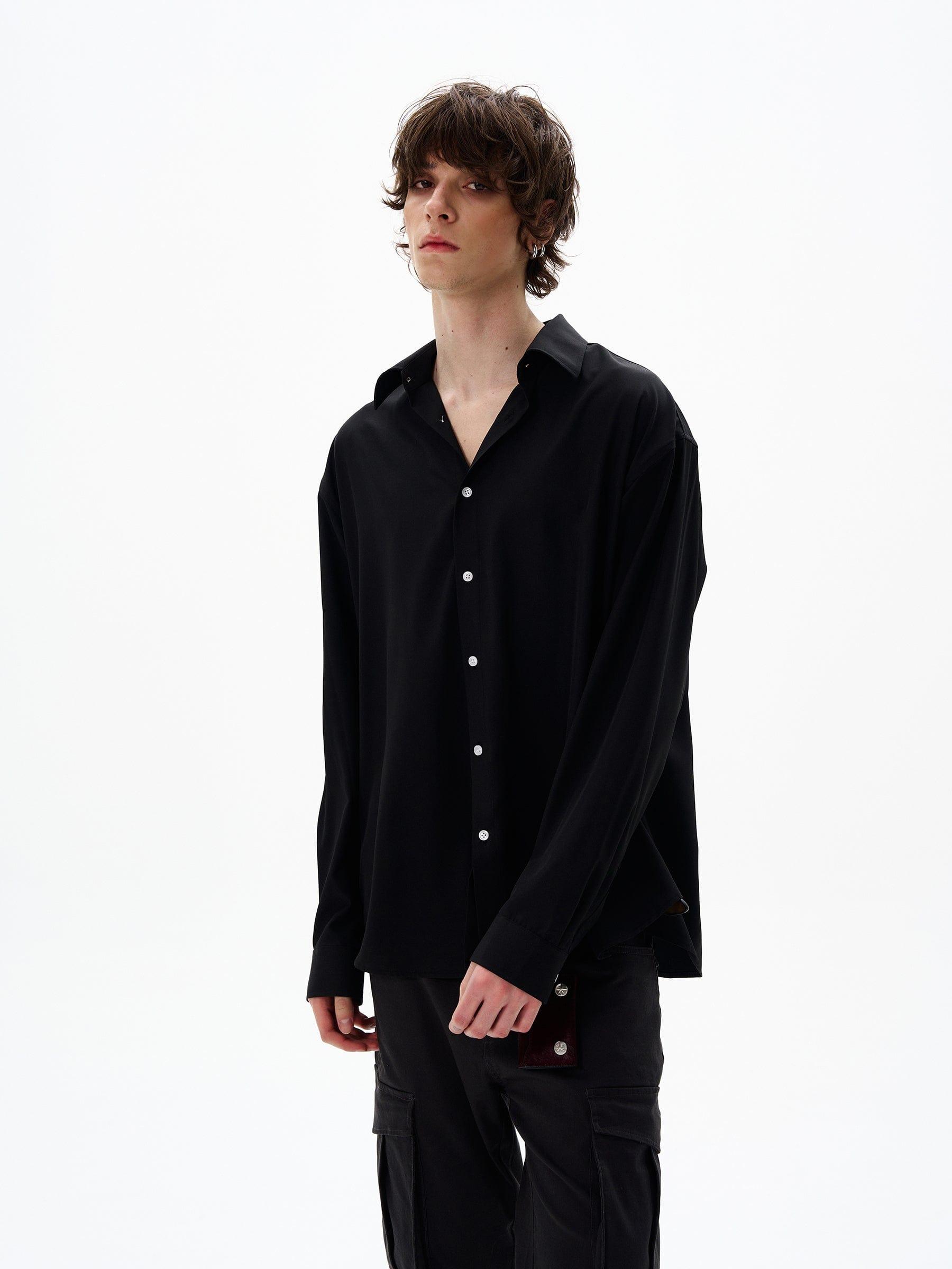 RT No. 12693 BLACK BUTTON-UP SHIRT Product Image