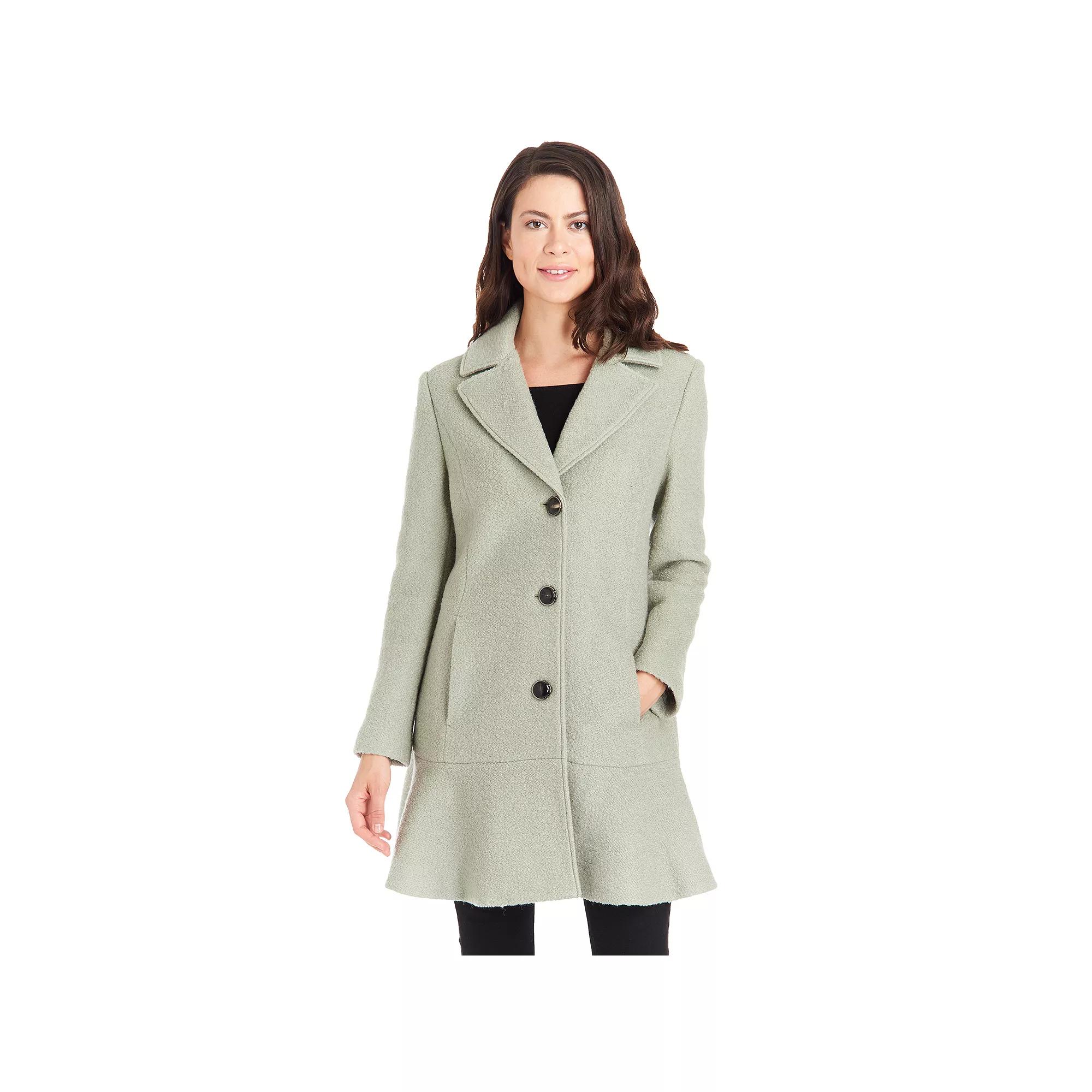 Women's Fleet Street Tailored Long Coat, Size: Large, Green Product Image