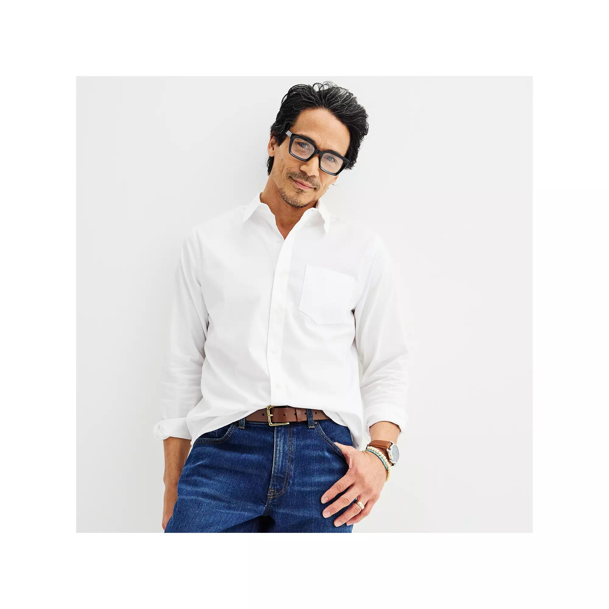 Men's Sonoma Goods For Life® Long Sleeve Slim Fit Perfect Length Button-Down Shirt,  Product Image