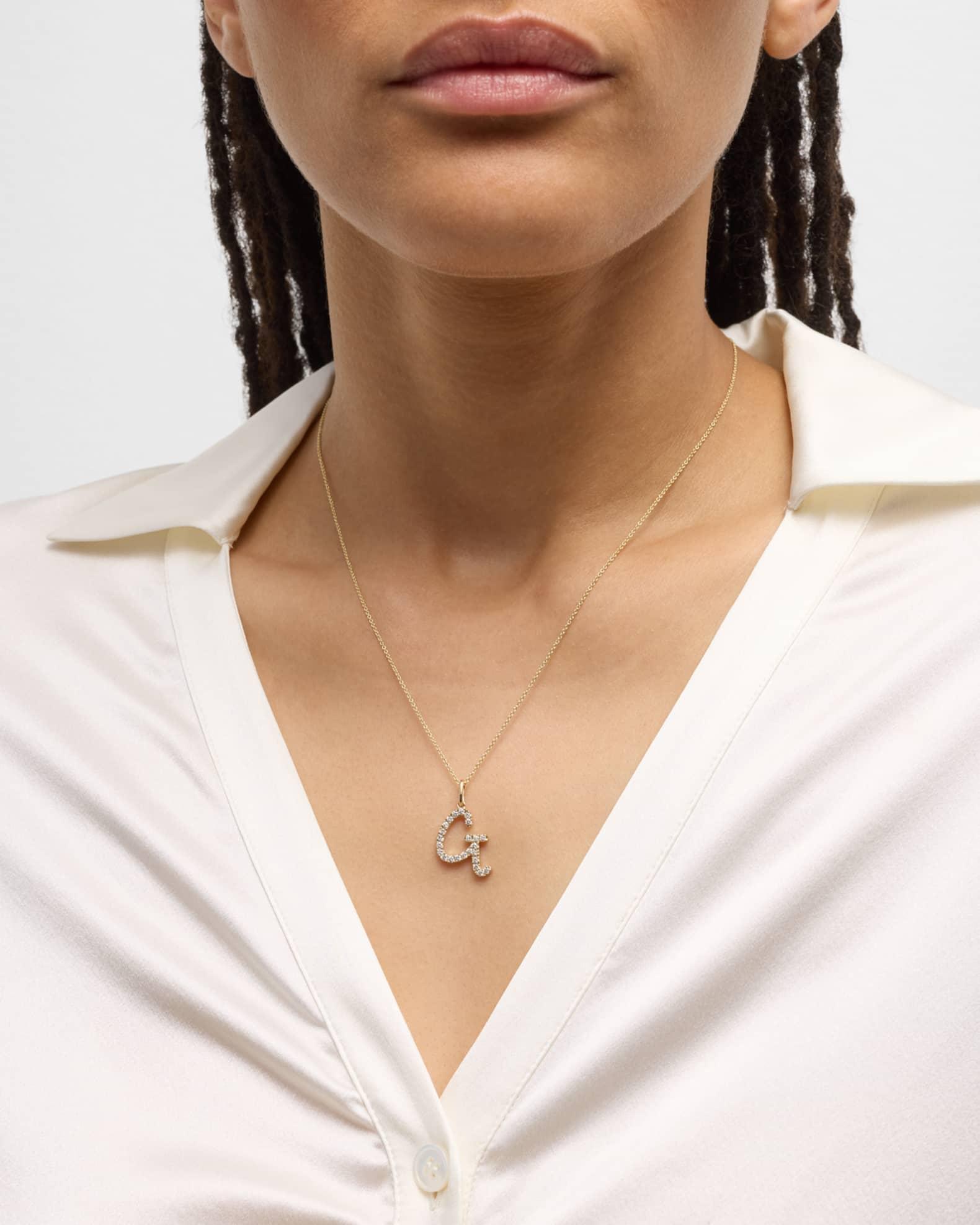 14k Diamond Pave Initial Necklace Product Image