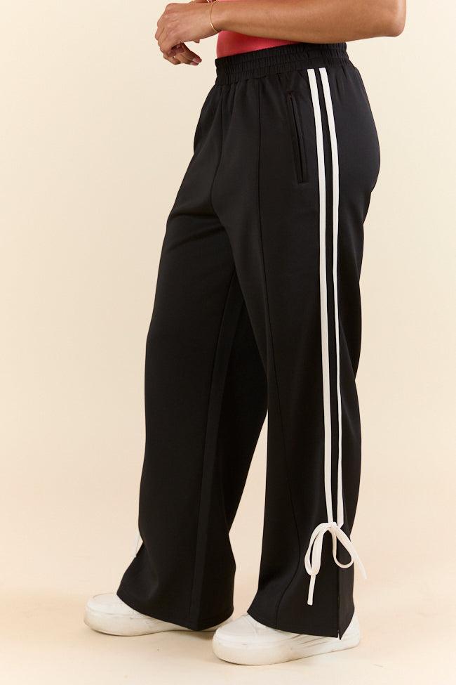 Push The Limits Black Bow Detail Track Pants SALE Product Image