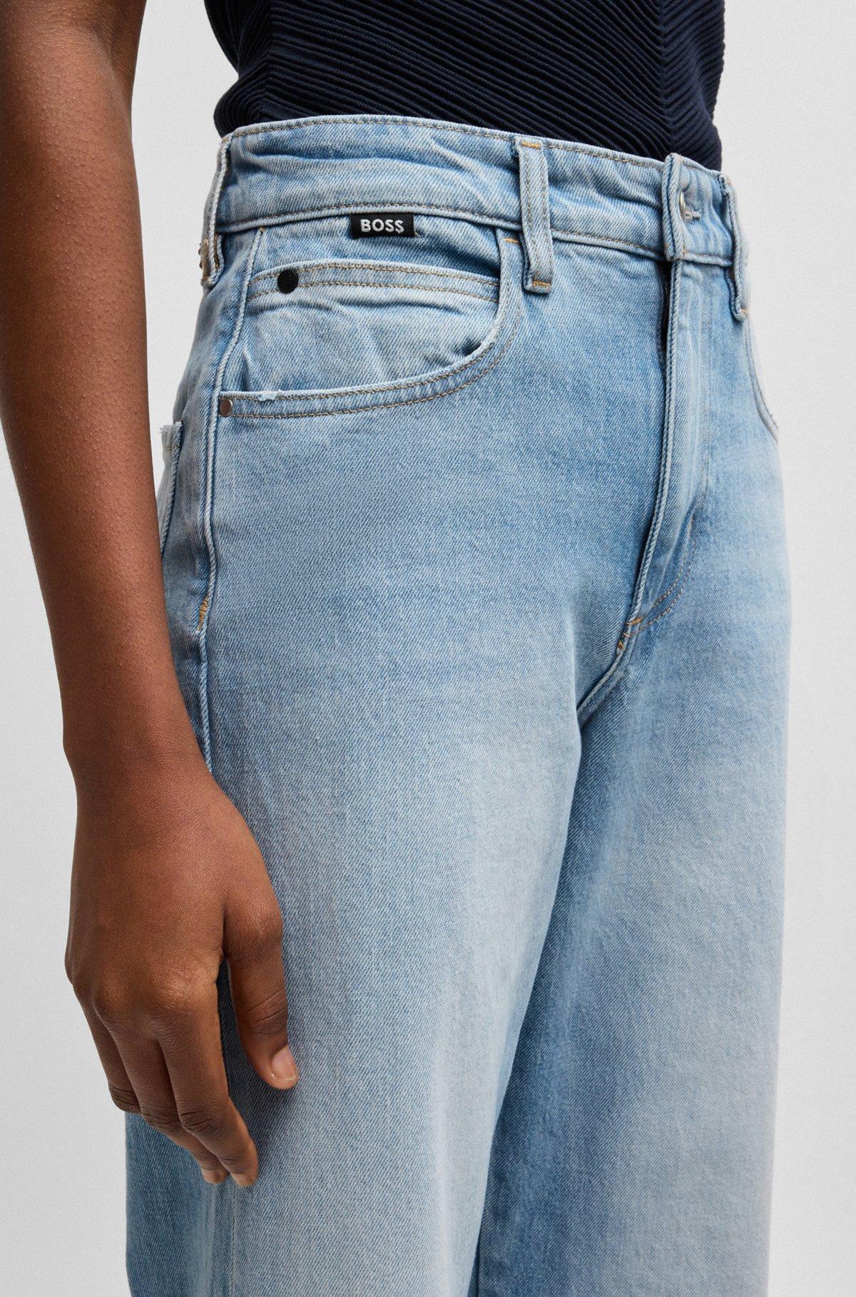Flared-leg jeans in blue comfort-stretch denim Product Image