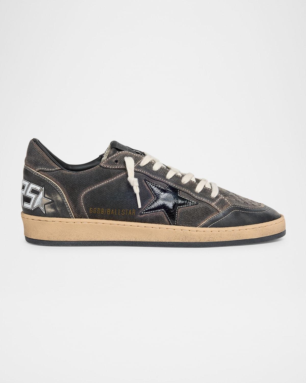 Men's Ball Star Denim and Leather Low-Top Sneakers Product Image