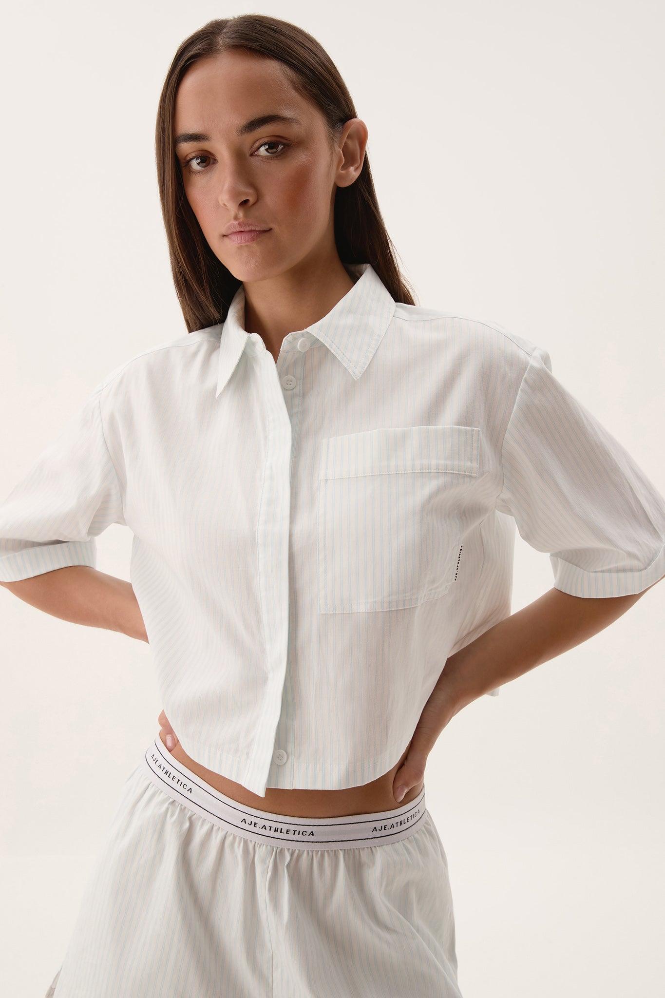 Cropped Striped Shirt 446 Product Image