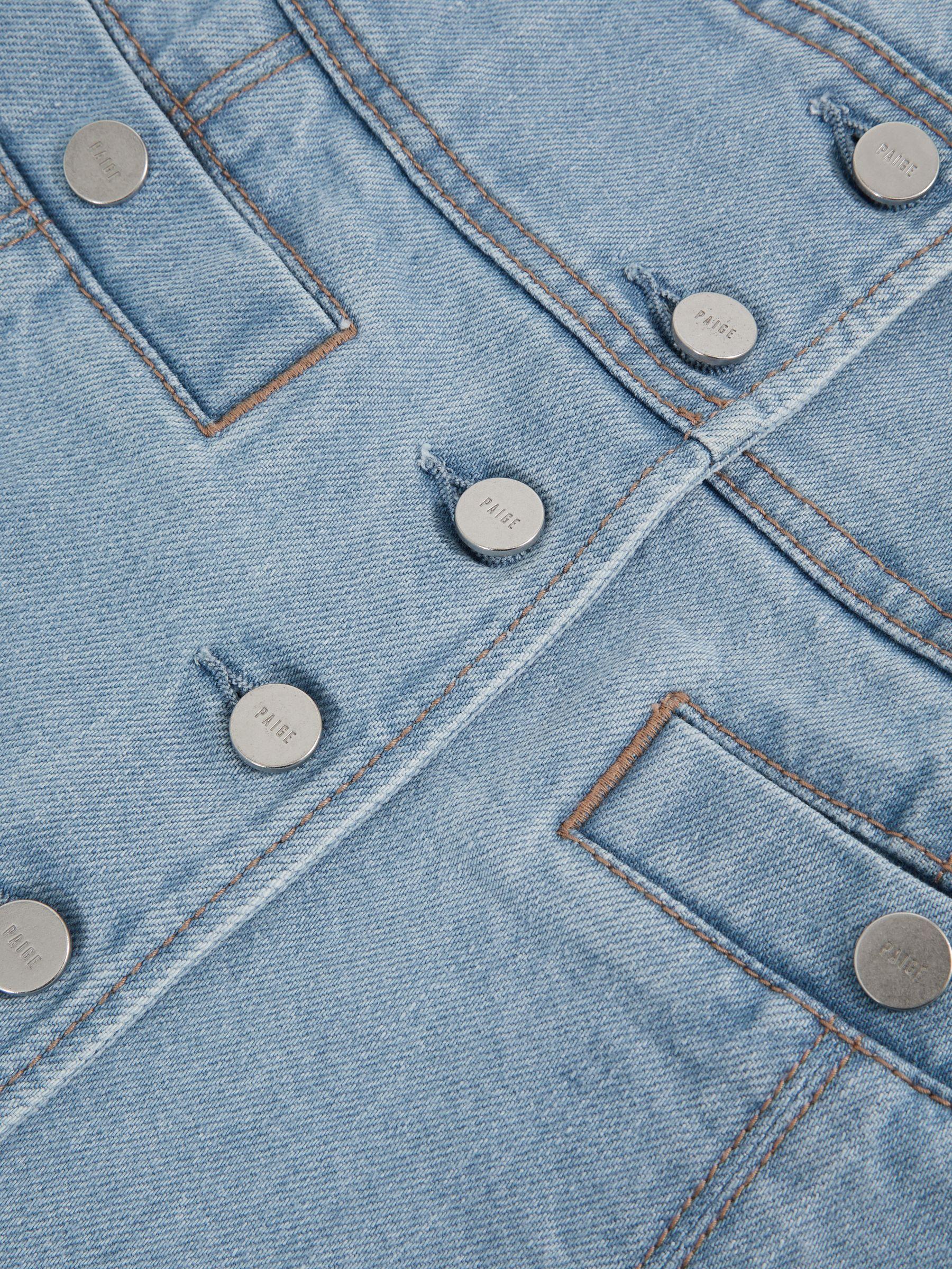 Paige Denim Button-Through Mini Dress in Jocelyn Blue Product Image