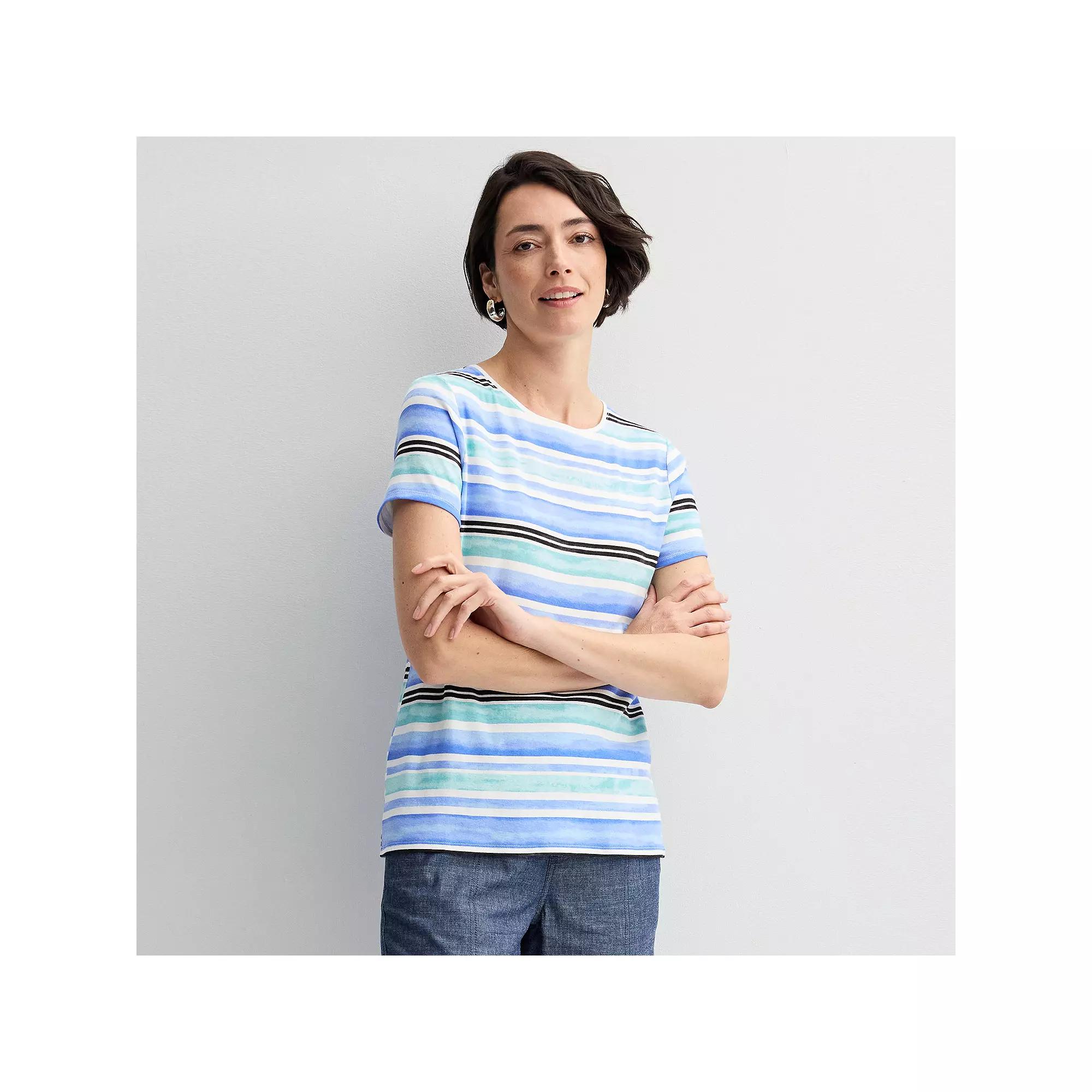 Petite Croft & Barrow® Essential Crewneck Tee, Women's,  Product Image