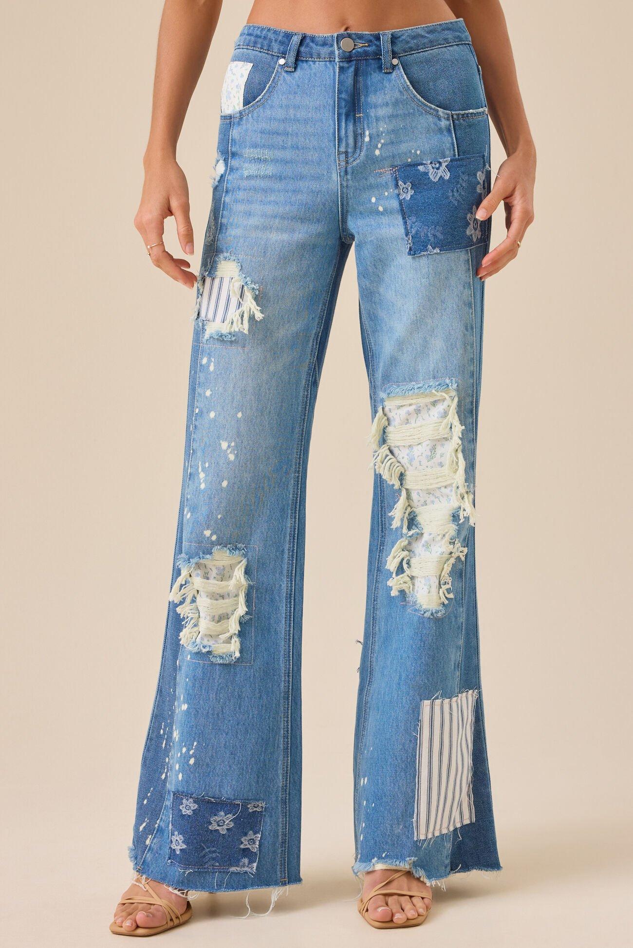 Keri Patchwork Flare Jean Product Image