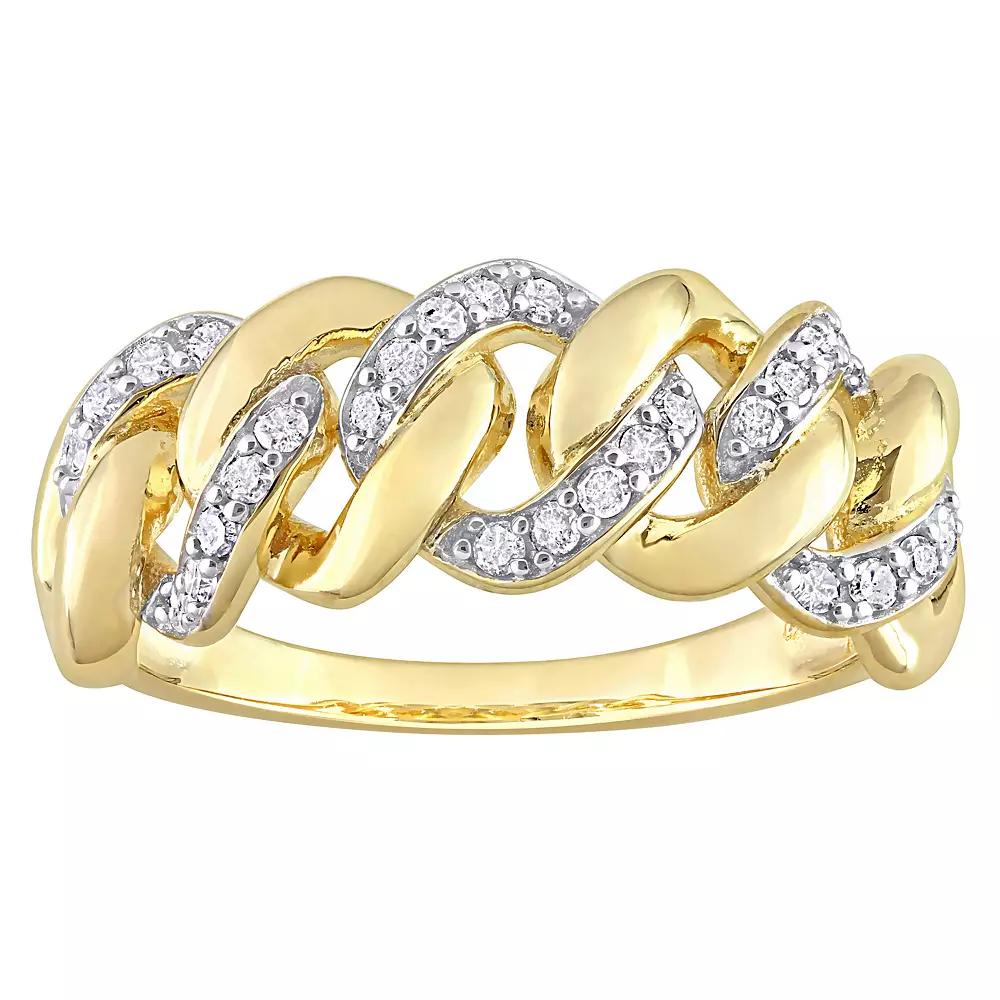 Stella Grace 18k Gold Over Silver 1/4 Carat T.W. Diamond Link Ring, Womens Gold Tone Product Image