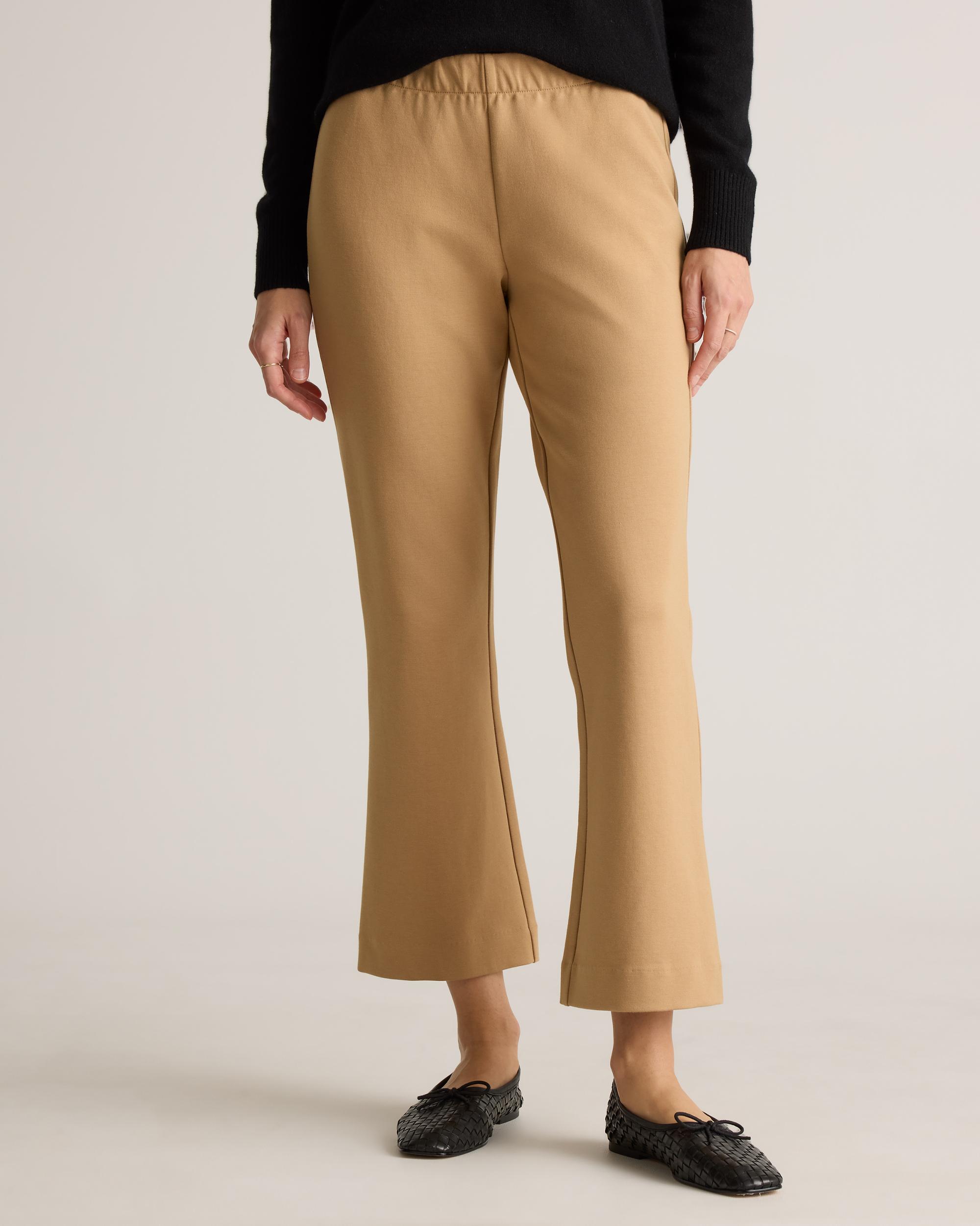 Quince | Women's Double Knit Kick Flare Pants Size XS, Organic Cotton Product Image