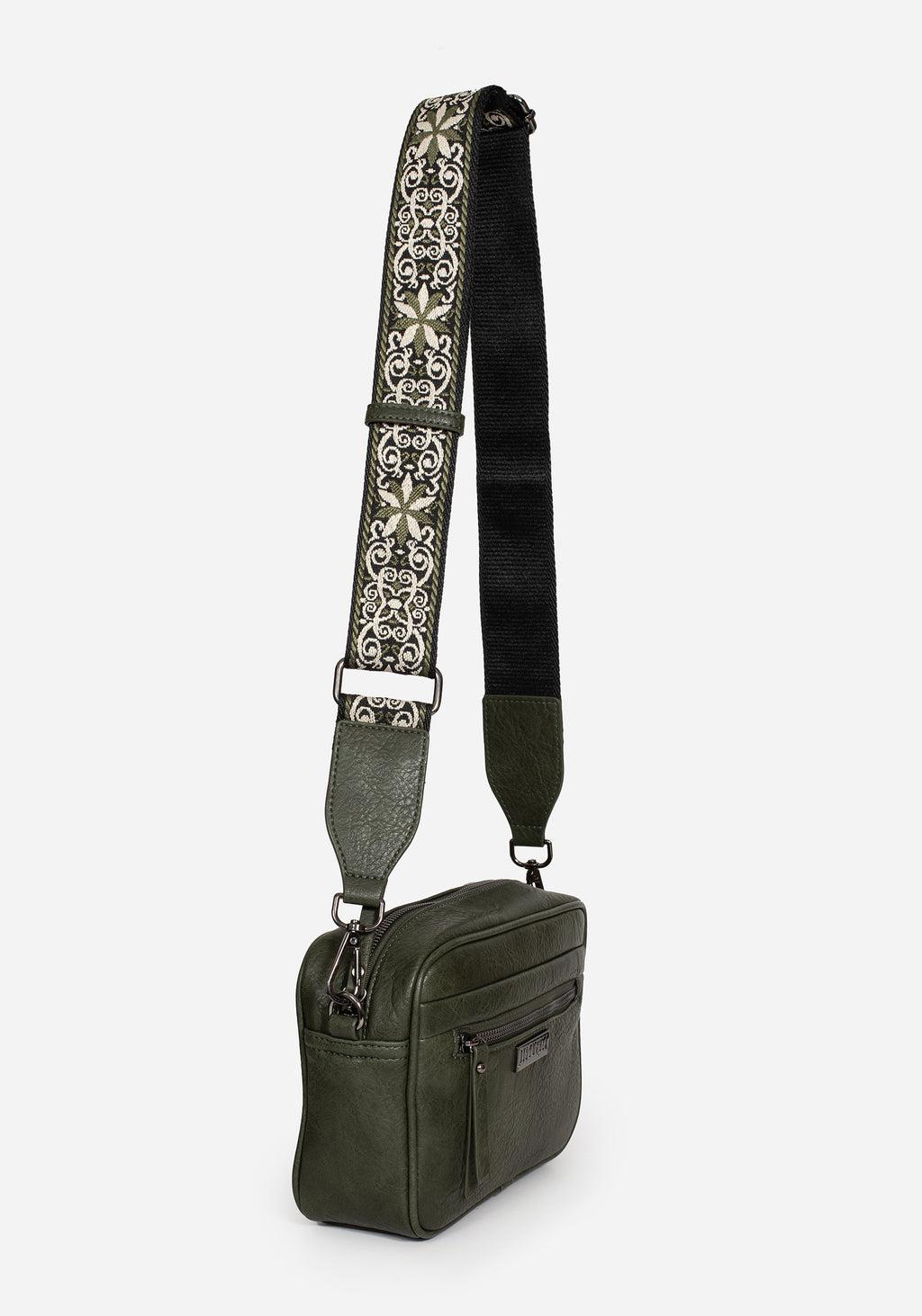 Portent Debossed Zip Front Crossbody Bag Product Image