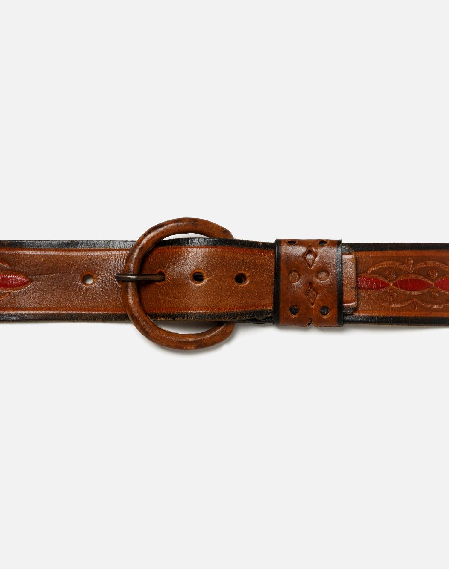 70s Embossed Leather Belt - #39 Product Image
