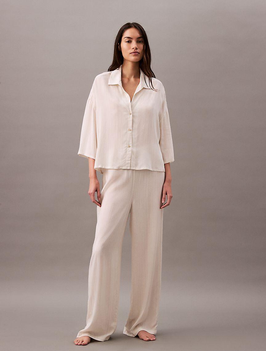 Woven Viscose Button-Down Short Sleeve Shirt Product Image