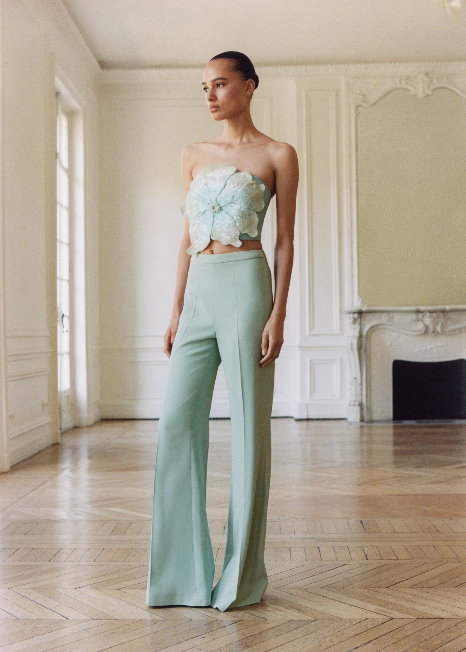 High-waist flared pants - Women | MANGO USA Product Image