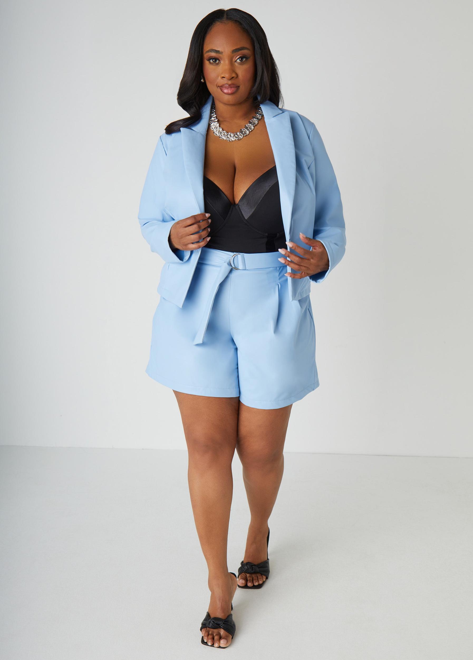 Belted Faux Leather Shorts Product Image