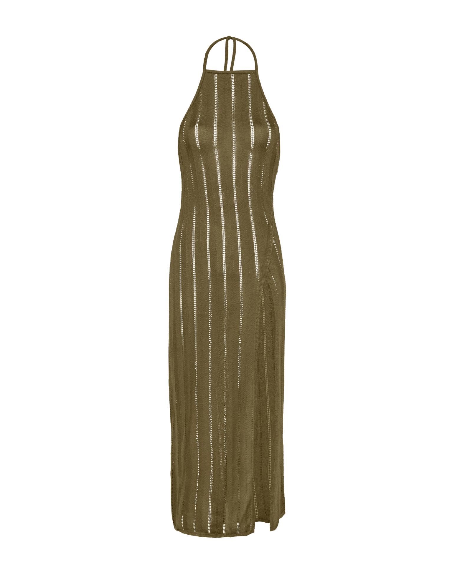 Knit Vis Long Cover Up - Evergreen Product Image