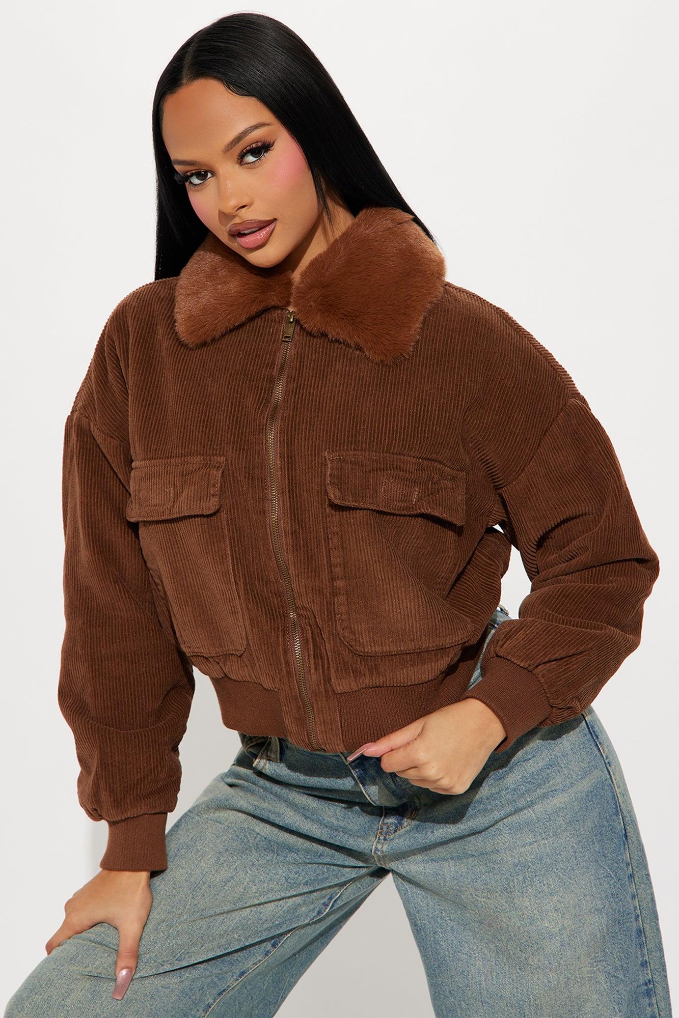 Kelis Corduroy Bomber Jacket - Brown Product Image