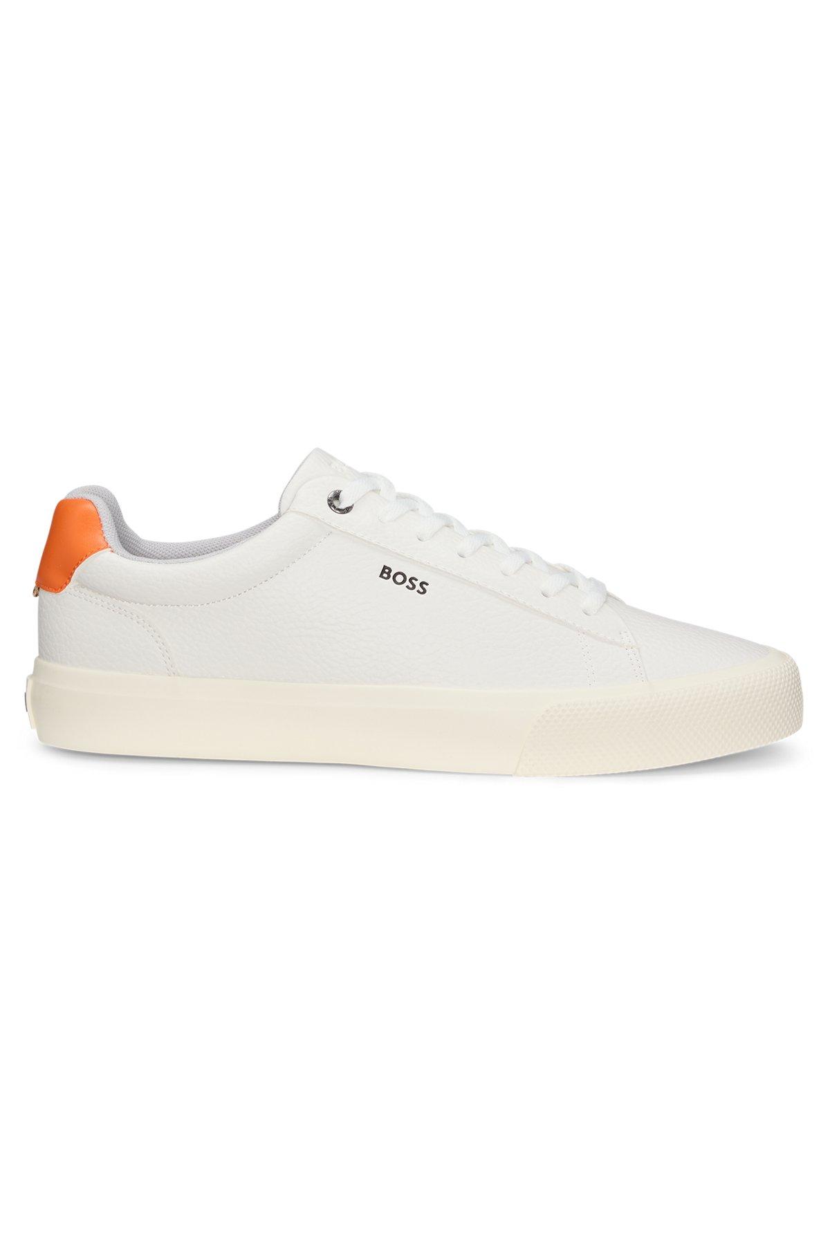 Faux-leather trainers with contrast backtab Product Image