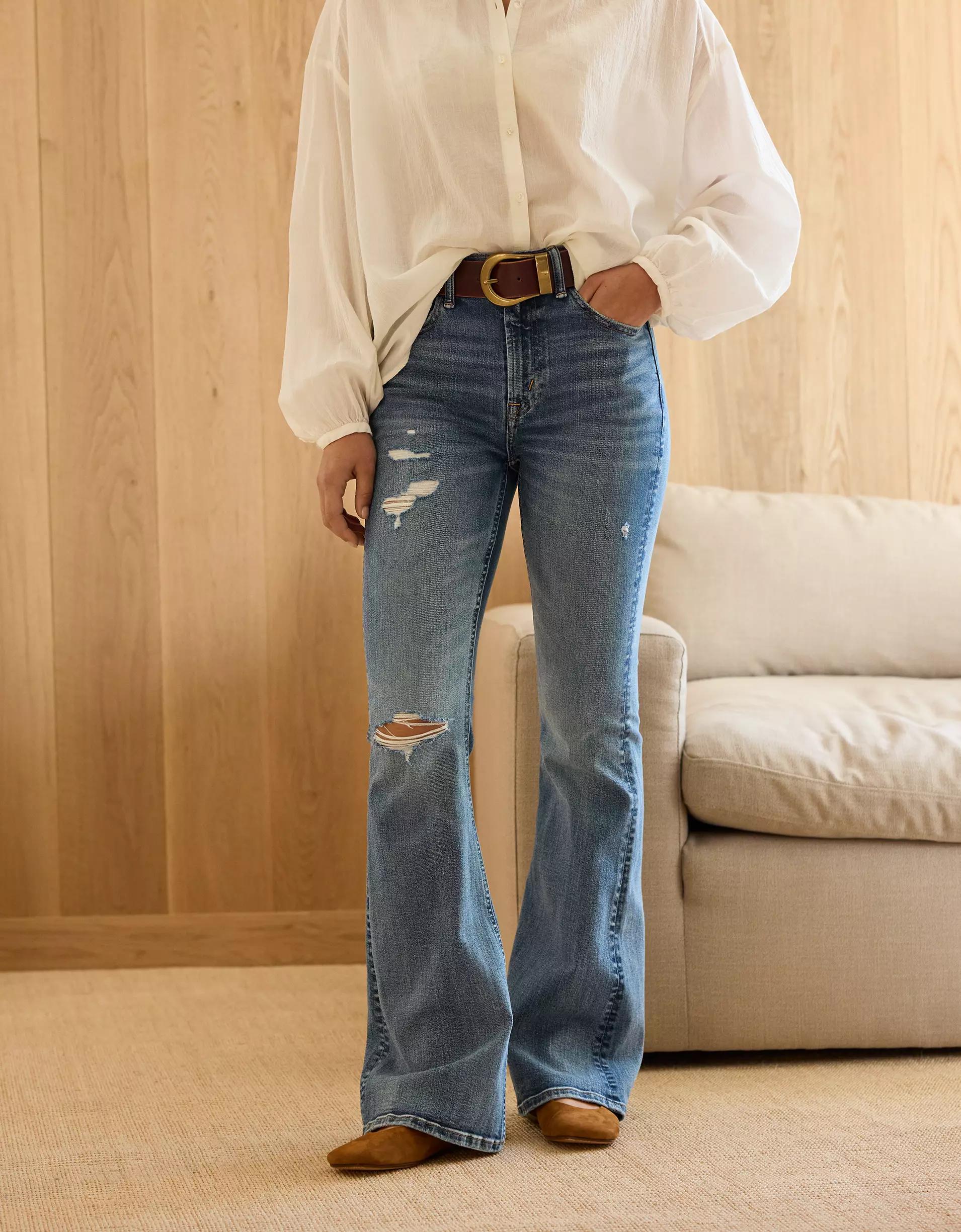 AE77 Premium High-Waisted Flare Jean Product Image
