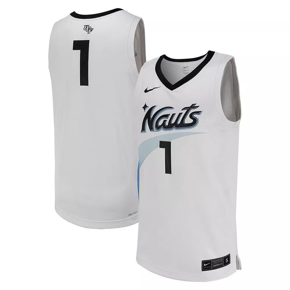 Men's Nike #1 White UCF Knights Replica Basketball Jersey,  Product Image