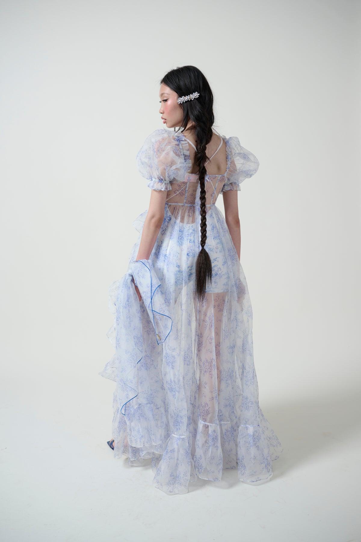 The Bed & Breakfast Sheer Delight Ruffle Gown Product Image