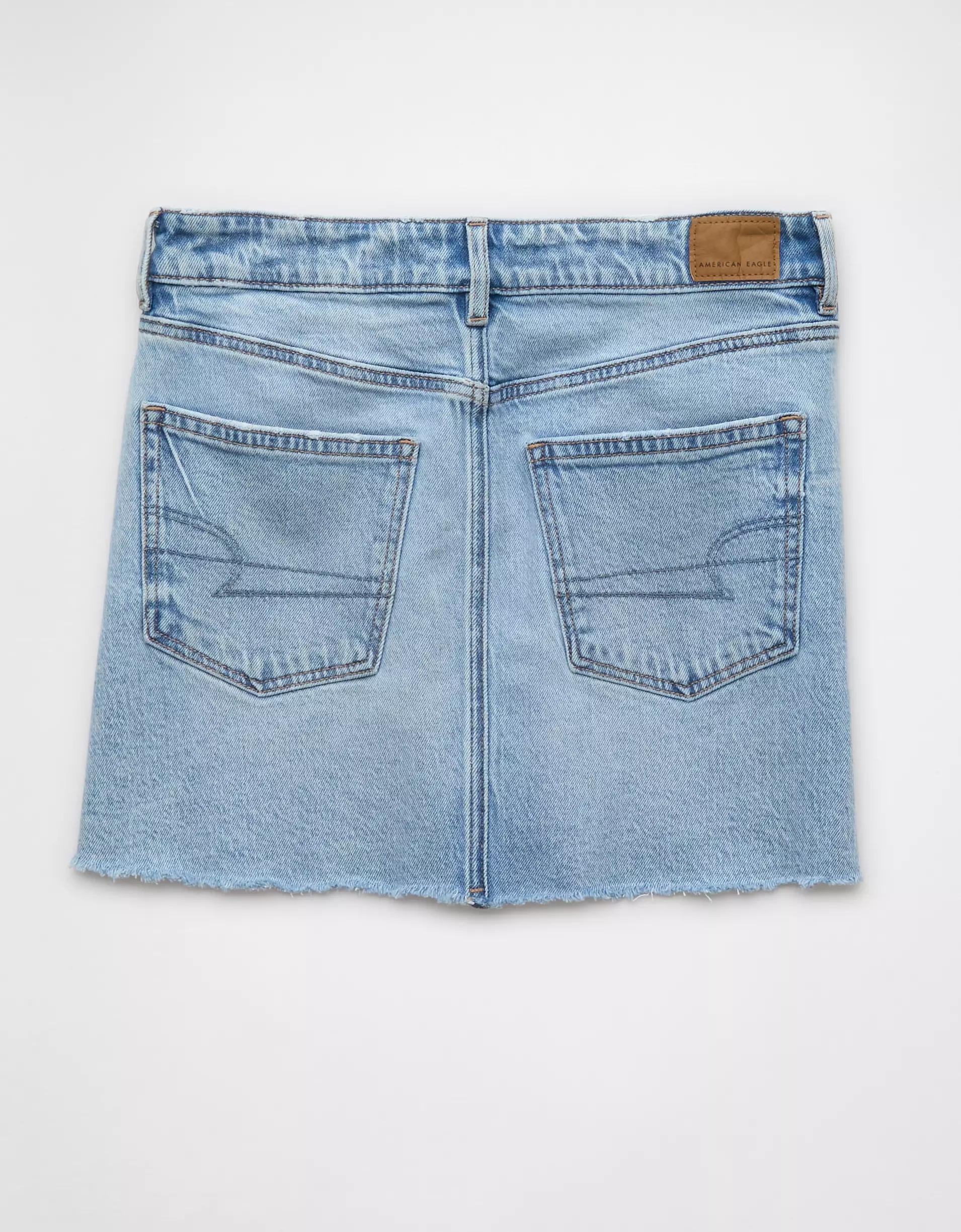 AE Stretch High-Waisted Perfect Denim Mini Skirt Product Image