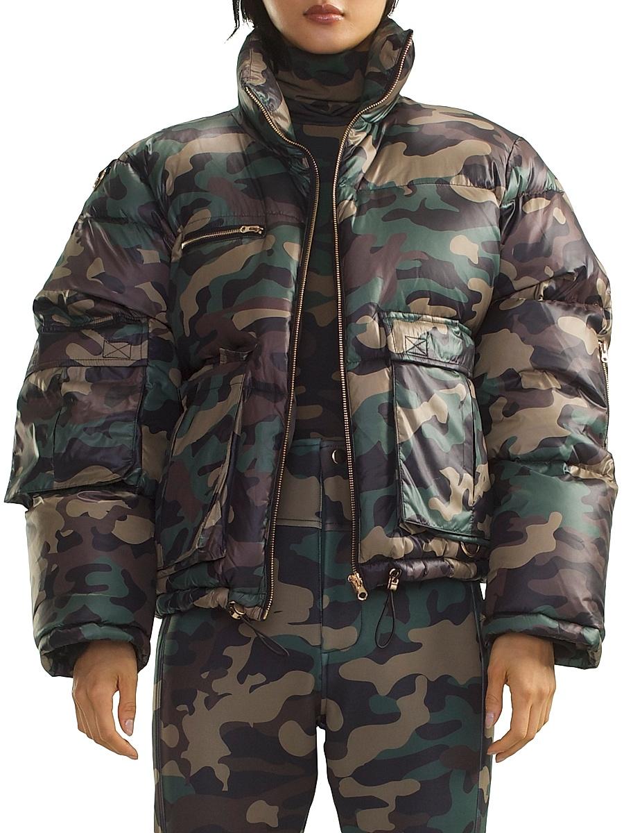 Womens Camo Puffer Jacket Product Image