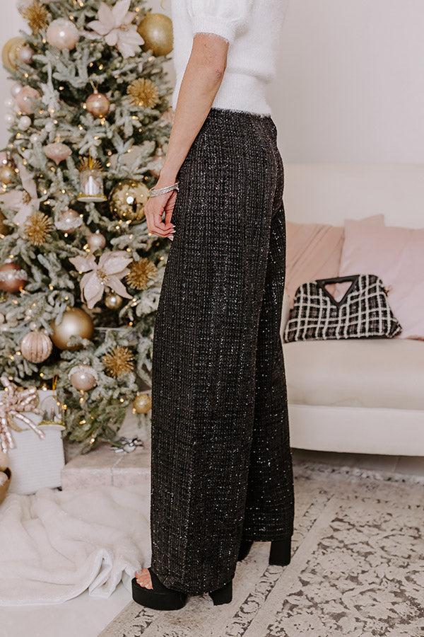 The Prescott High Waist Tweed Pants in Black Product Image