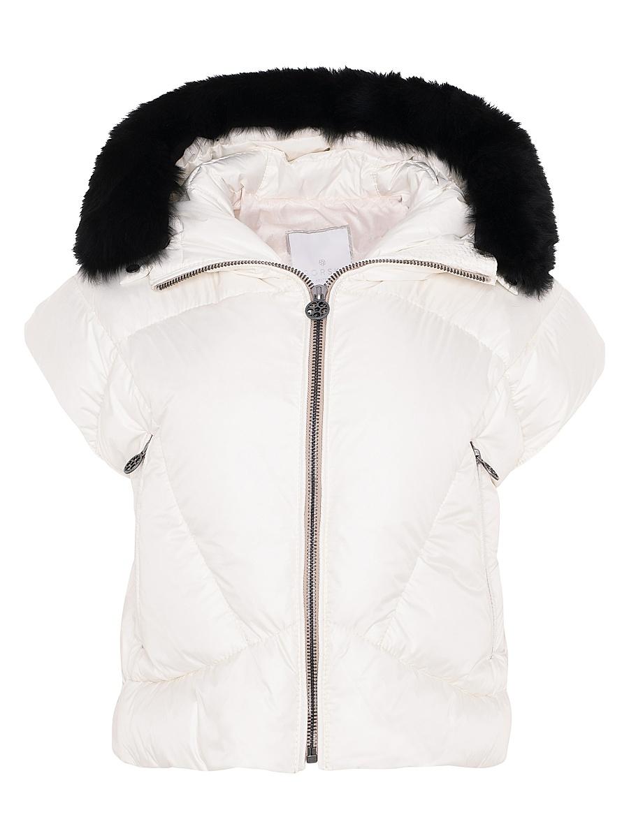 Womens Apres-Ski Vest with Detachable Toscana Shearling Lamb Hood Trim Product Image