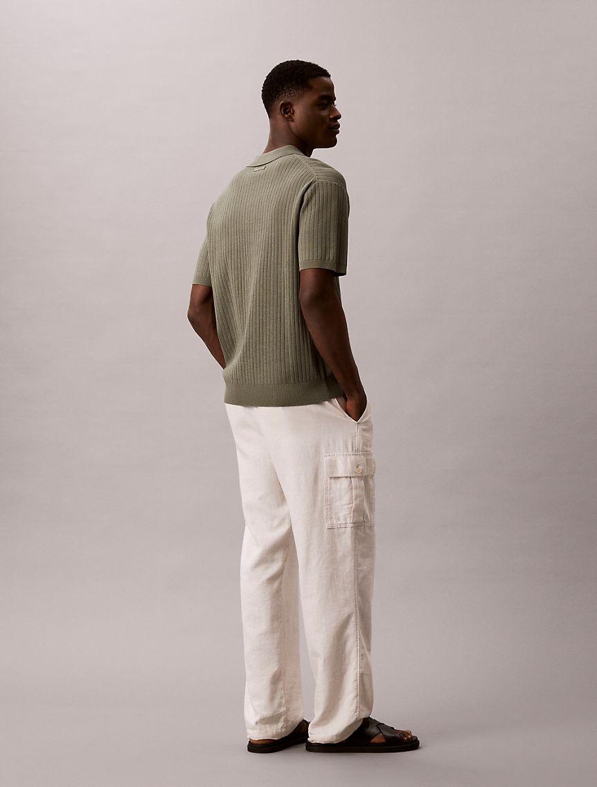 Ribbed Sweater Polo Shirt Product Image