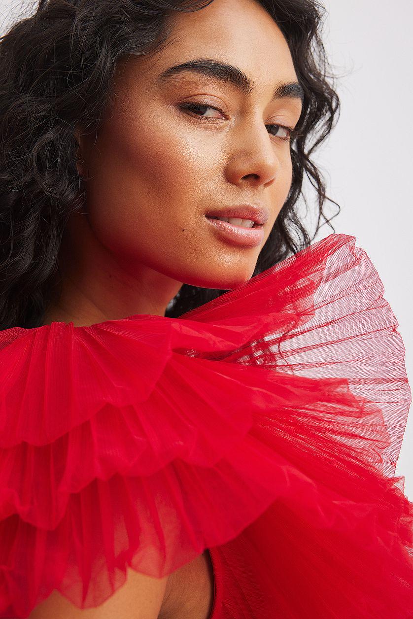 One Shoulder Asymmetric Tulle Dress Product Image