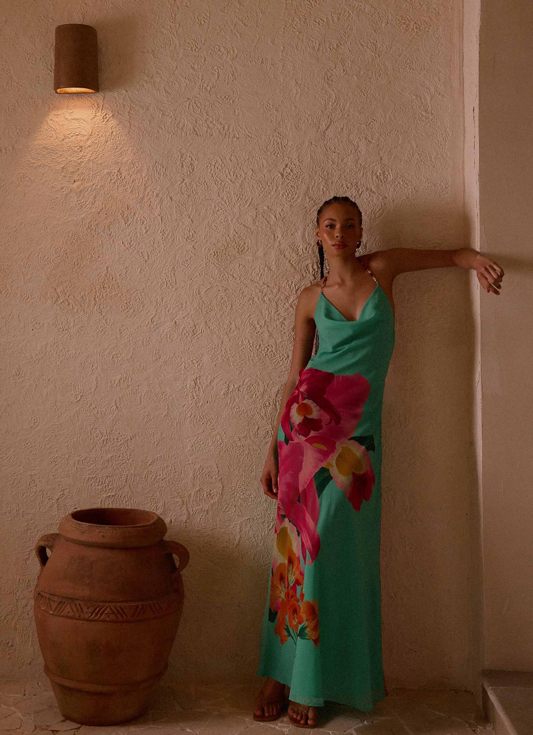 Morning Crush Cowl Maxi Dress - Jungle Bloom Product Image