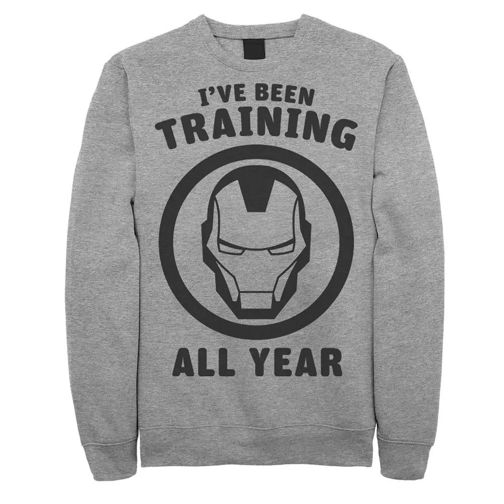 Men's Marvel Avengers Iron Man I've Been Training All Year Logo Sweatshirt,  Product Image