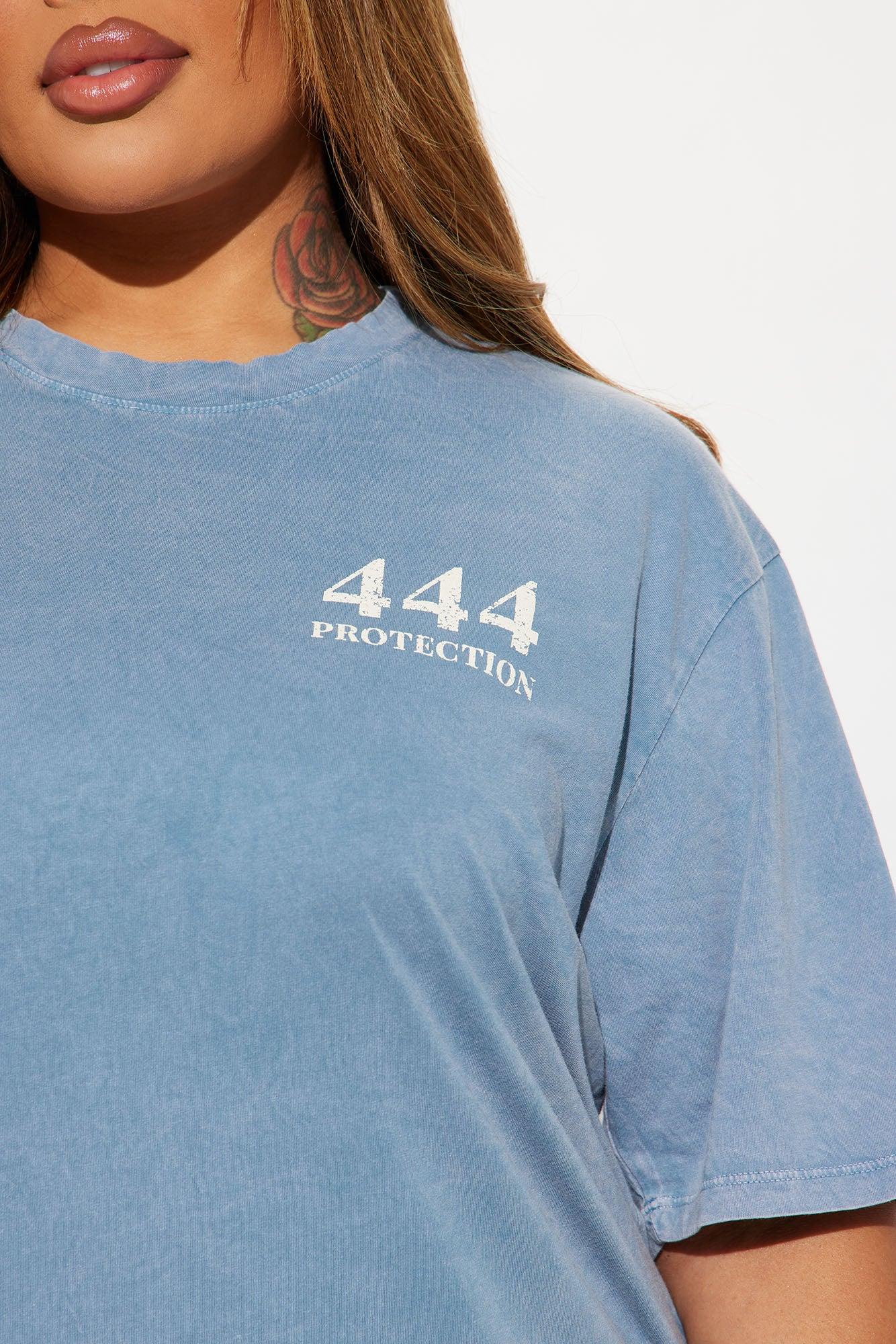 444 Angel Number Tunic Top - Blue Product Image