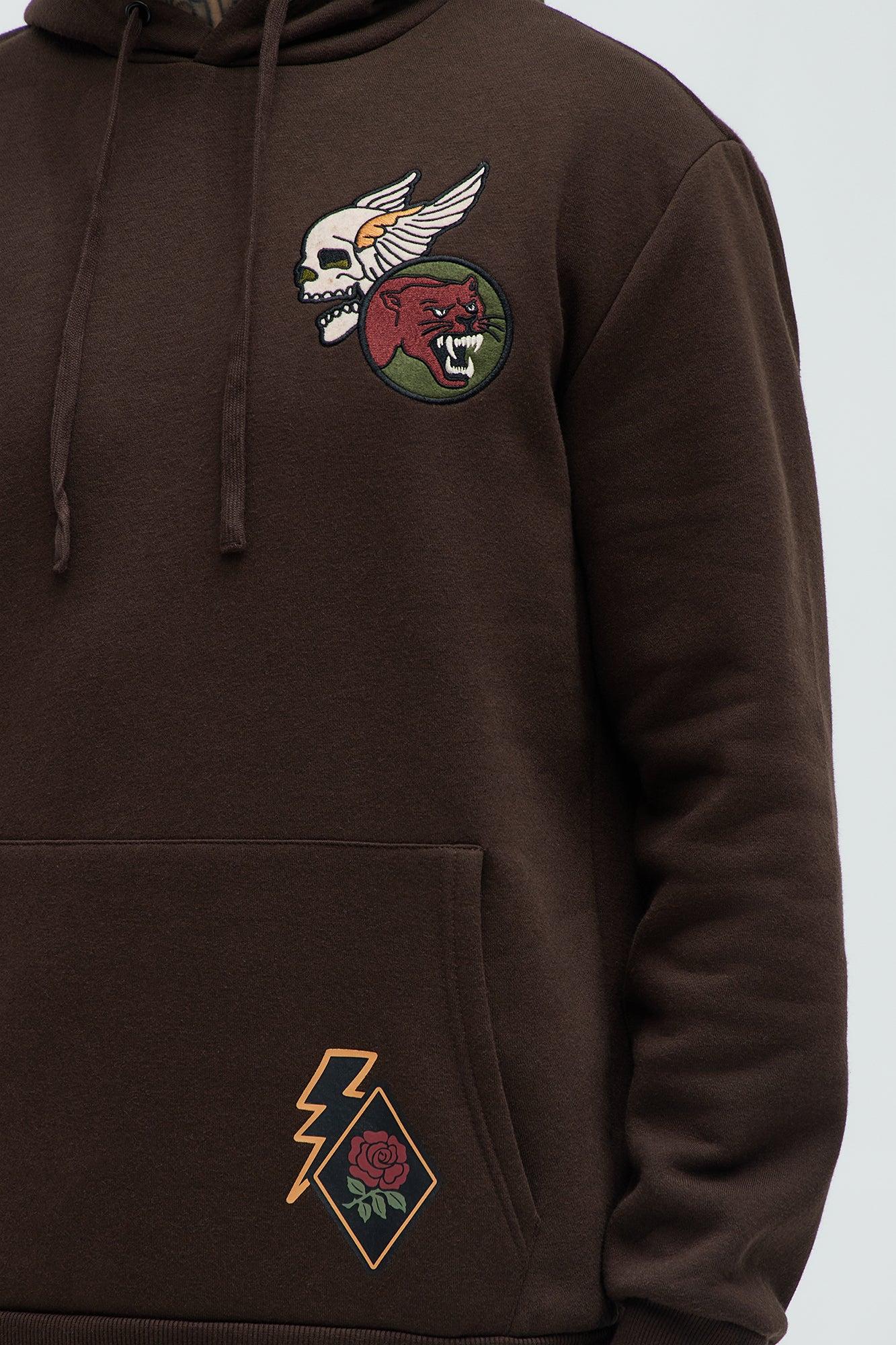 Valor Patches Hoodie - Brown Product Image