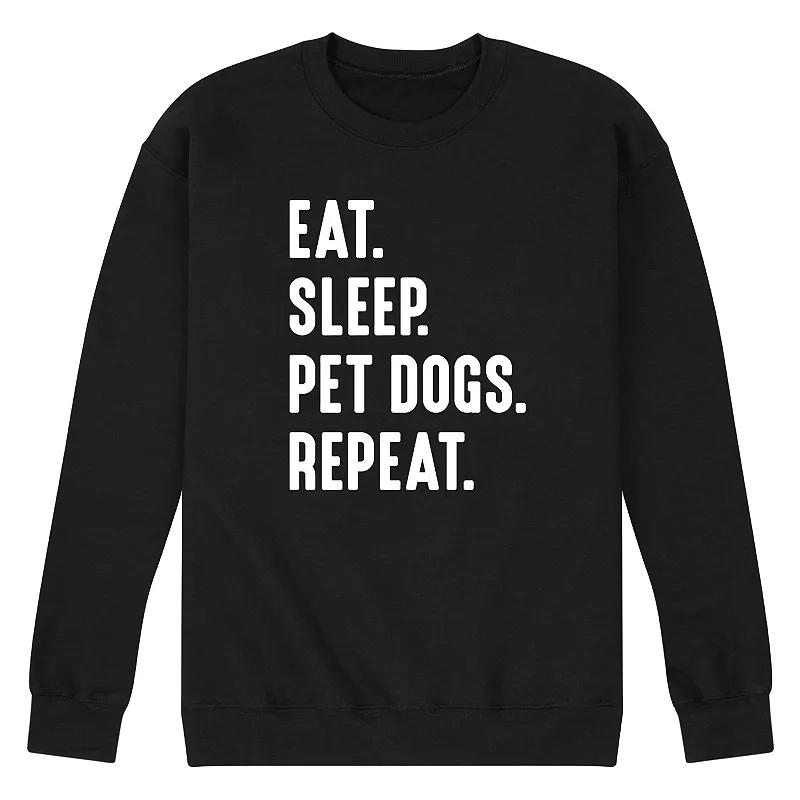 Men's Eat Sleep Pet Dogs Repeat Graphic Fleece Sweatshirt,  Product Image