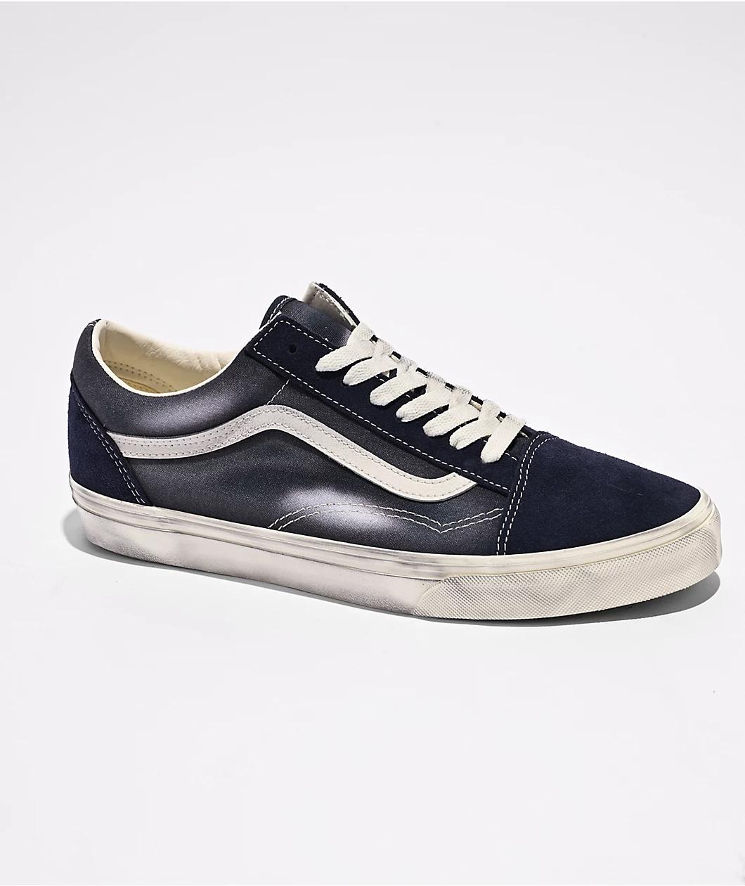 Vans Old Skool Paris Night Distressed Blue Skate Shoes Product Image