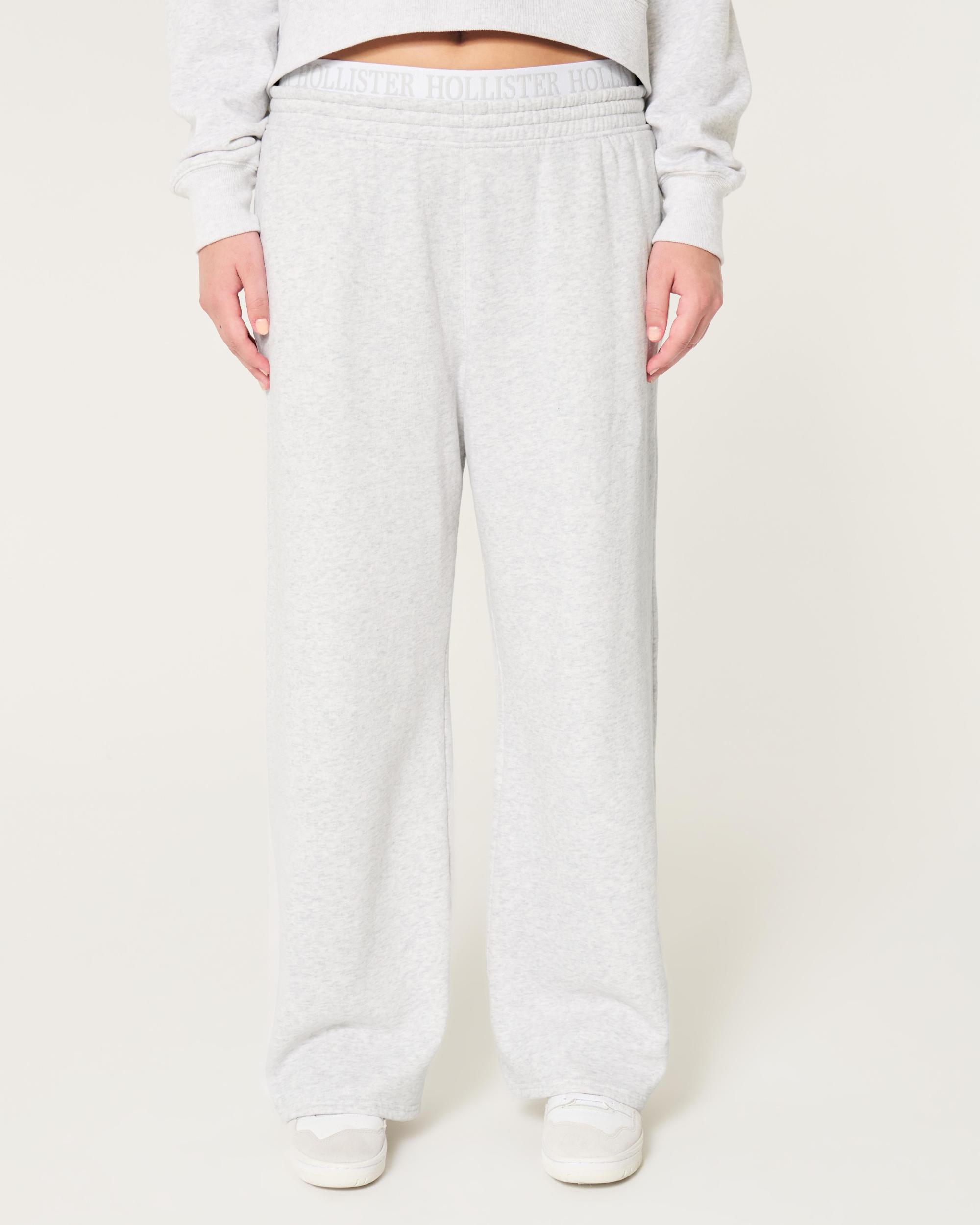 Logo Waist Fleece Wide-Leg Pants Product Image